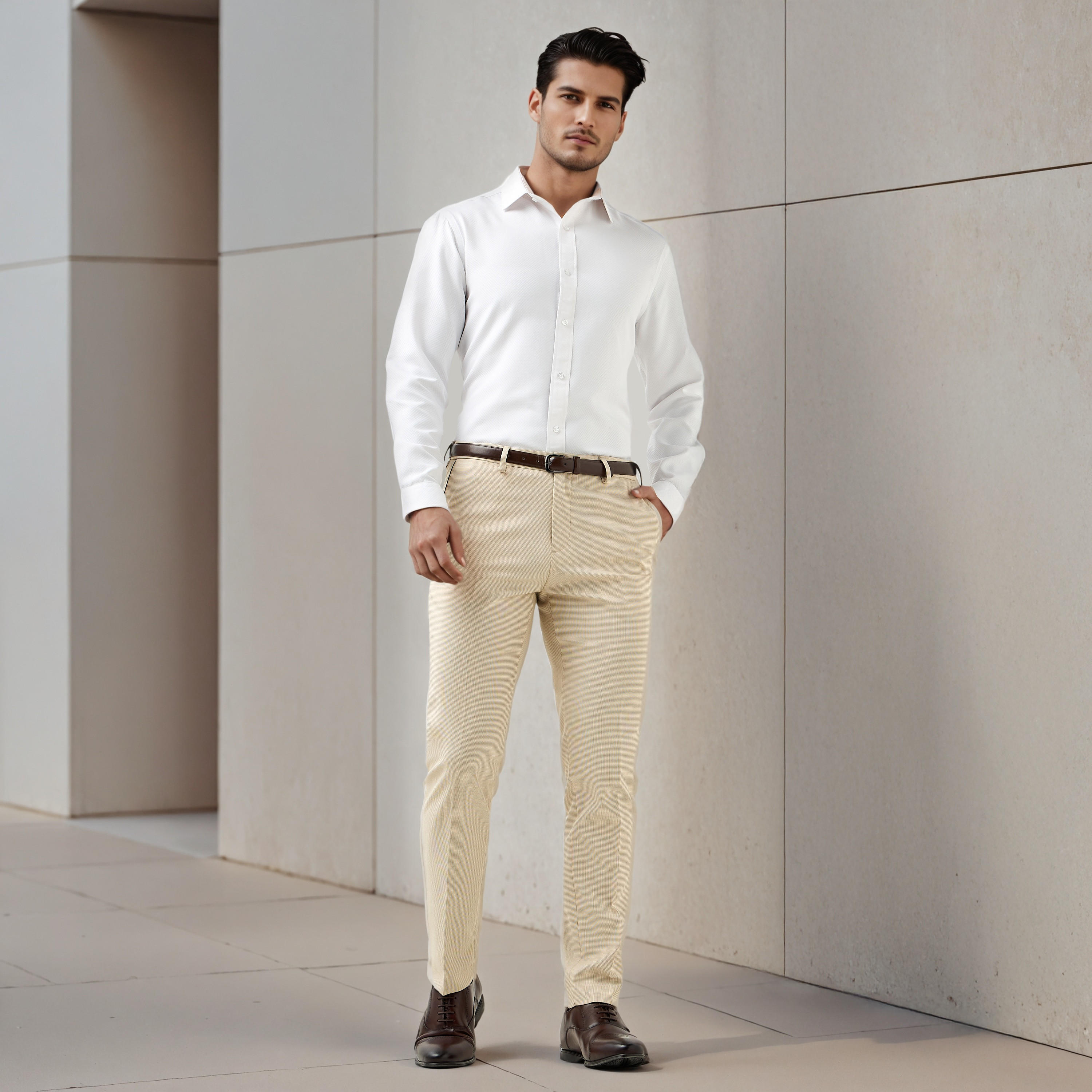 Regular Fit Dobby Formal Shirt-men-clothing-shirts-image-2