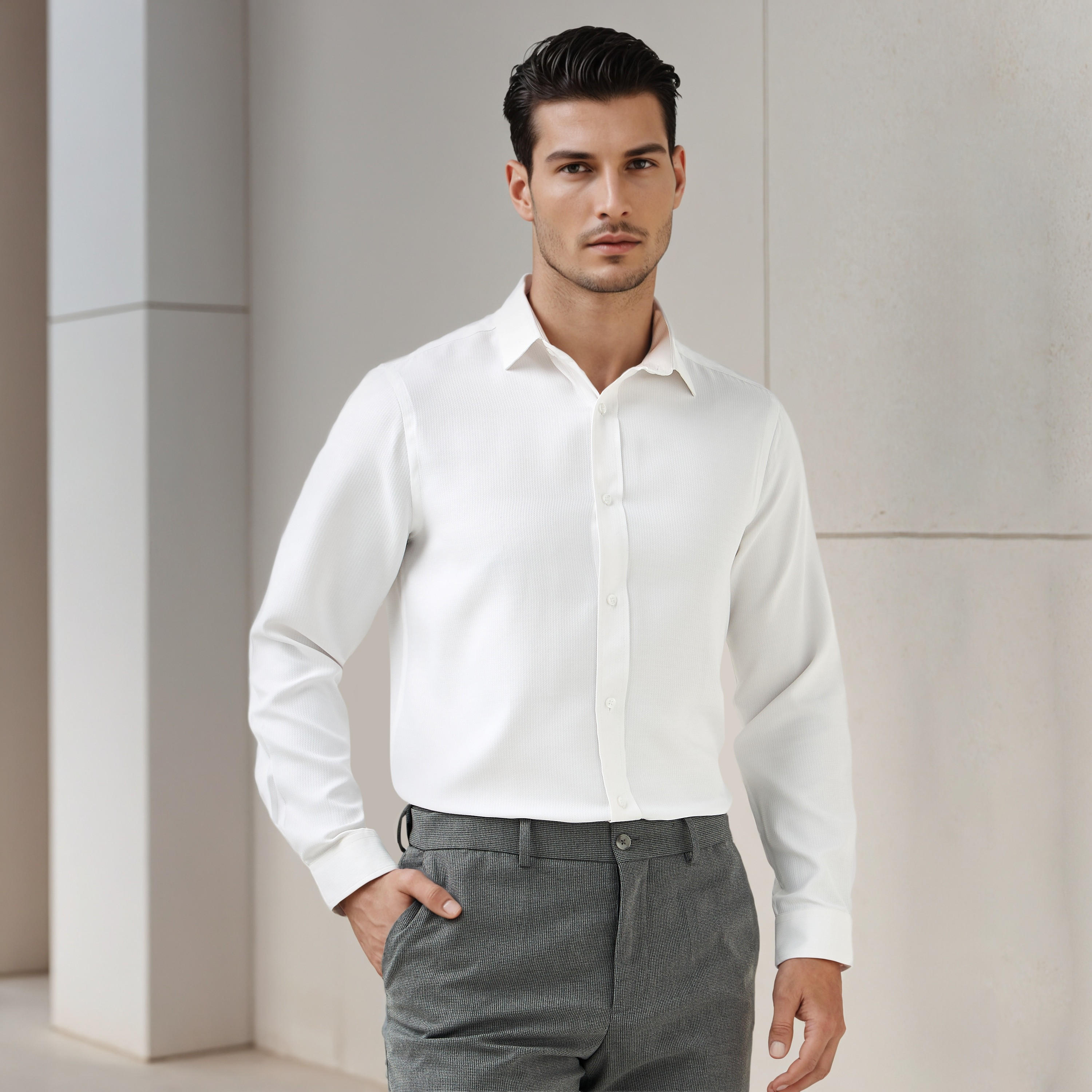 قميص رسمي دوبي بقصة عادية-men-clothing-shirts-image-6