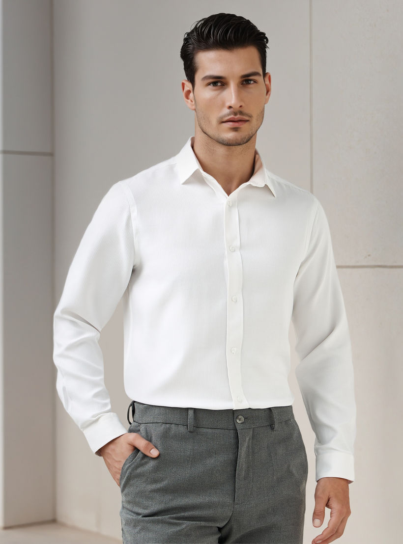 Regular Fit Dobby Formal Shirt-men-clothing-shirts-image-1