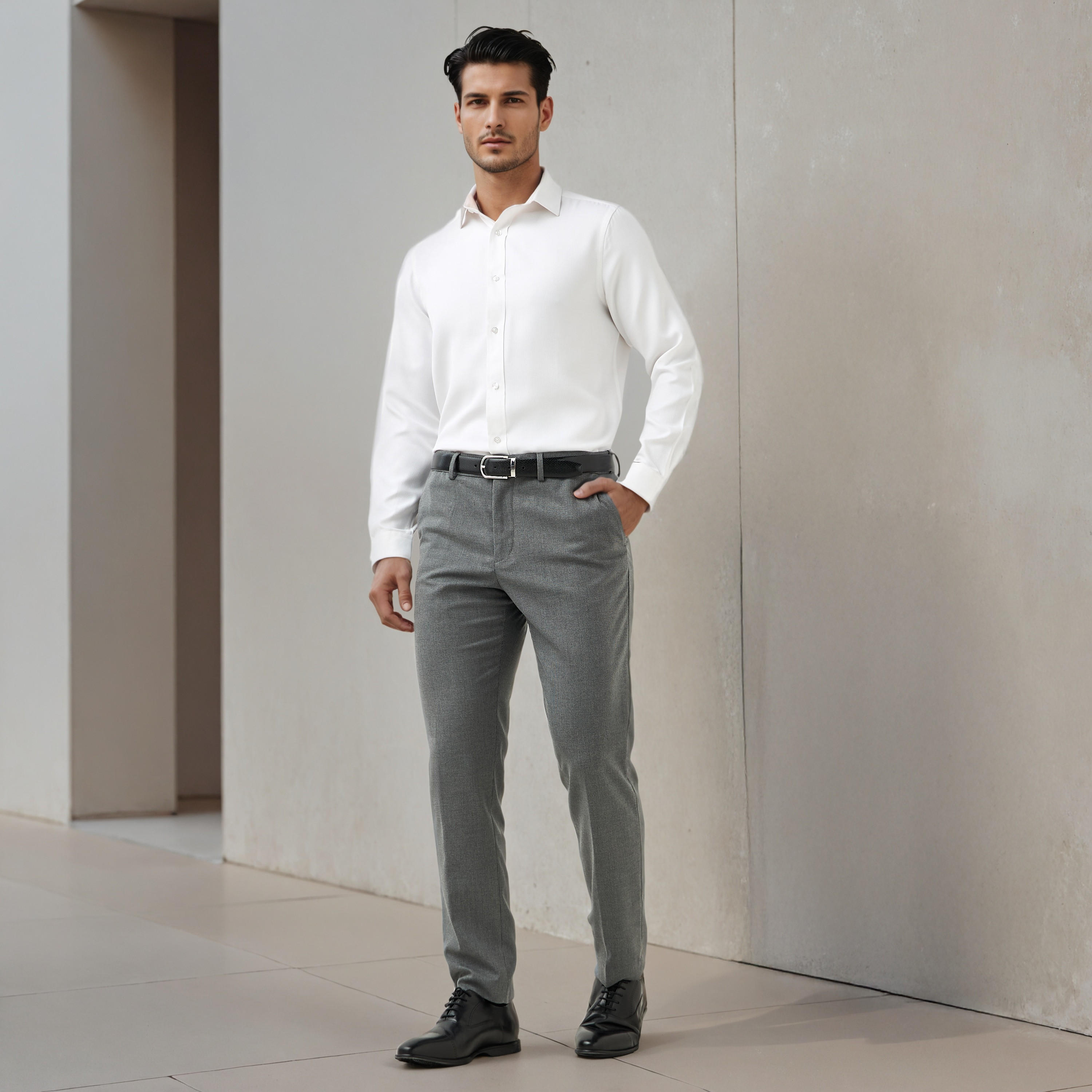 قميص رسمي دوبي بقصة عادية-men-clothing-shirts-image-5