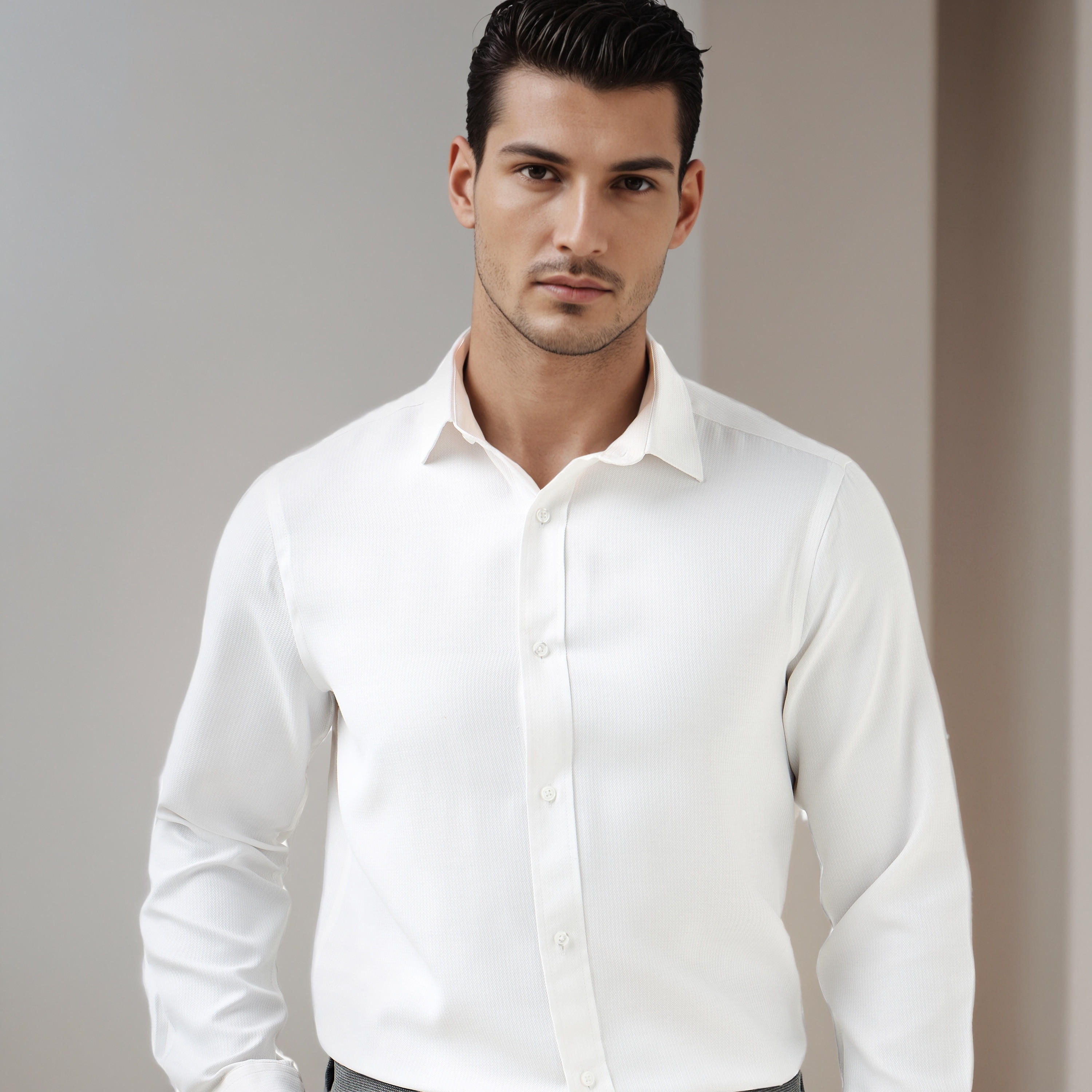قميص رسمي دوبي بقصة عادية-men-clothing-shirts-image-1
