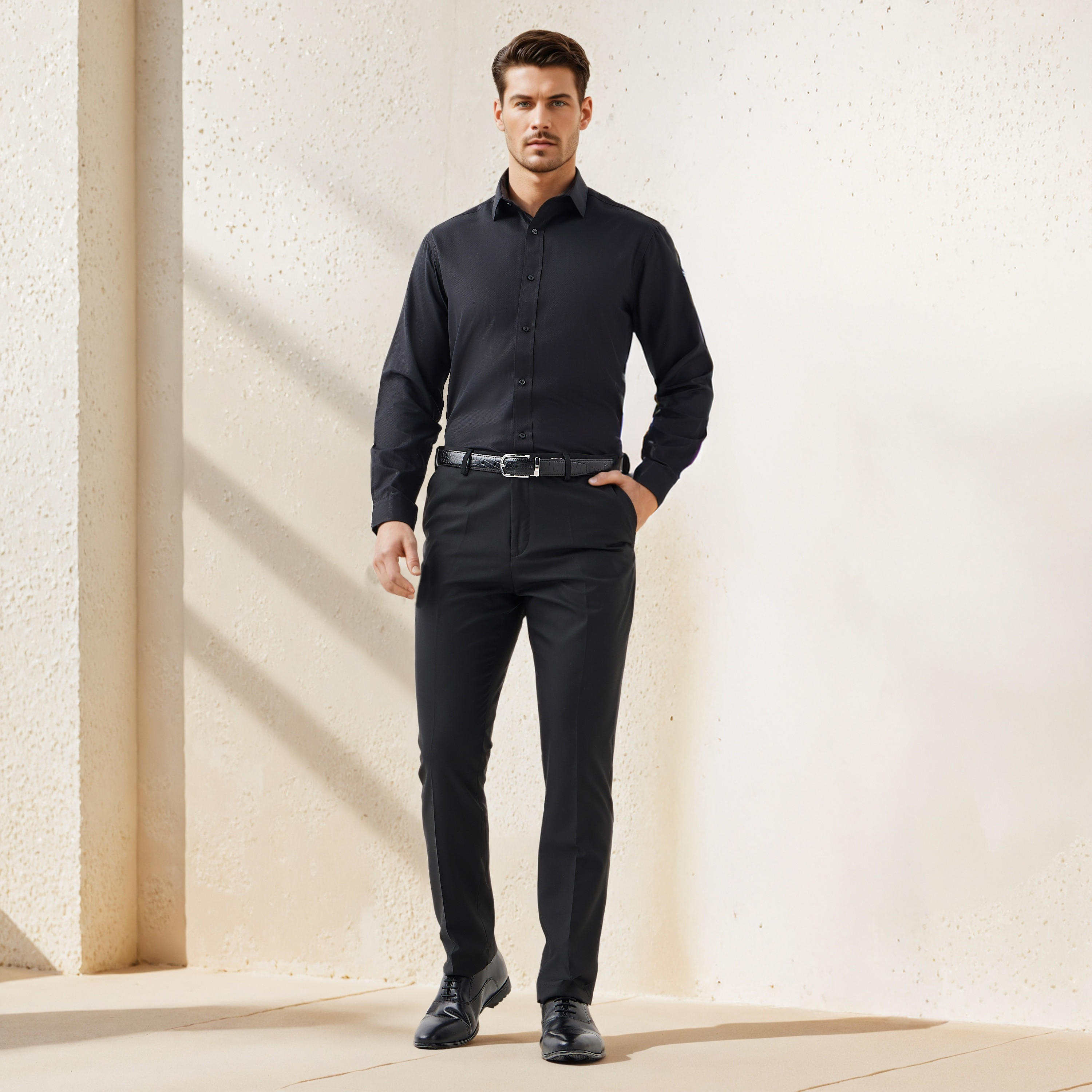 Regular Fit Dobby Formal Shirt-men-clothing-shirts-image-2