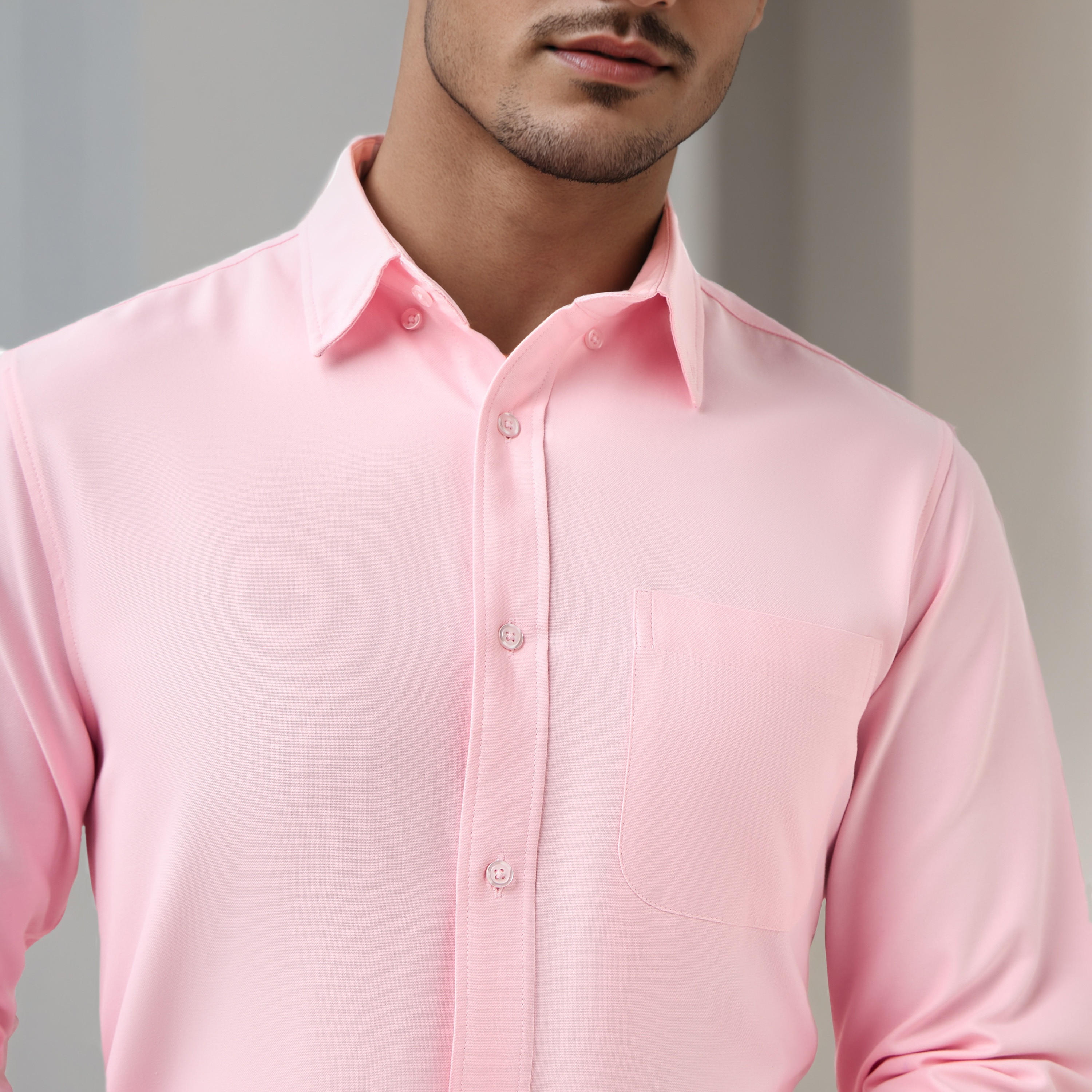 قميص أوكسفورد للرجال بقصة عادية وياقة بأزرار وجيب وأكمام طويلة-men-clothing-shirts-image-4