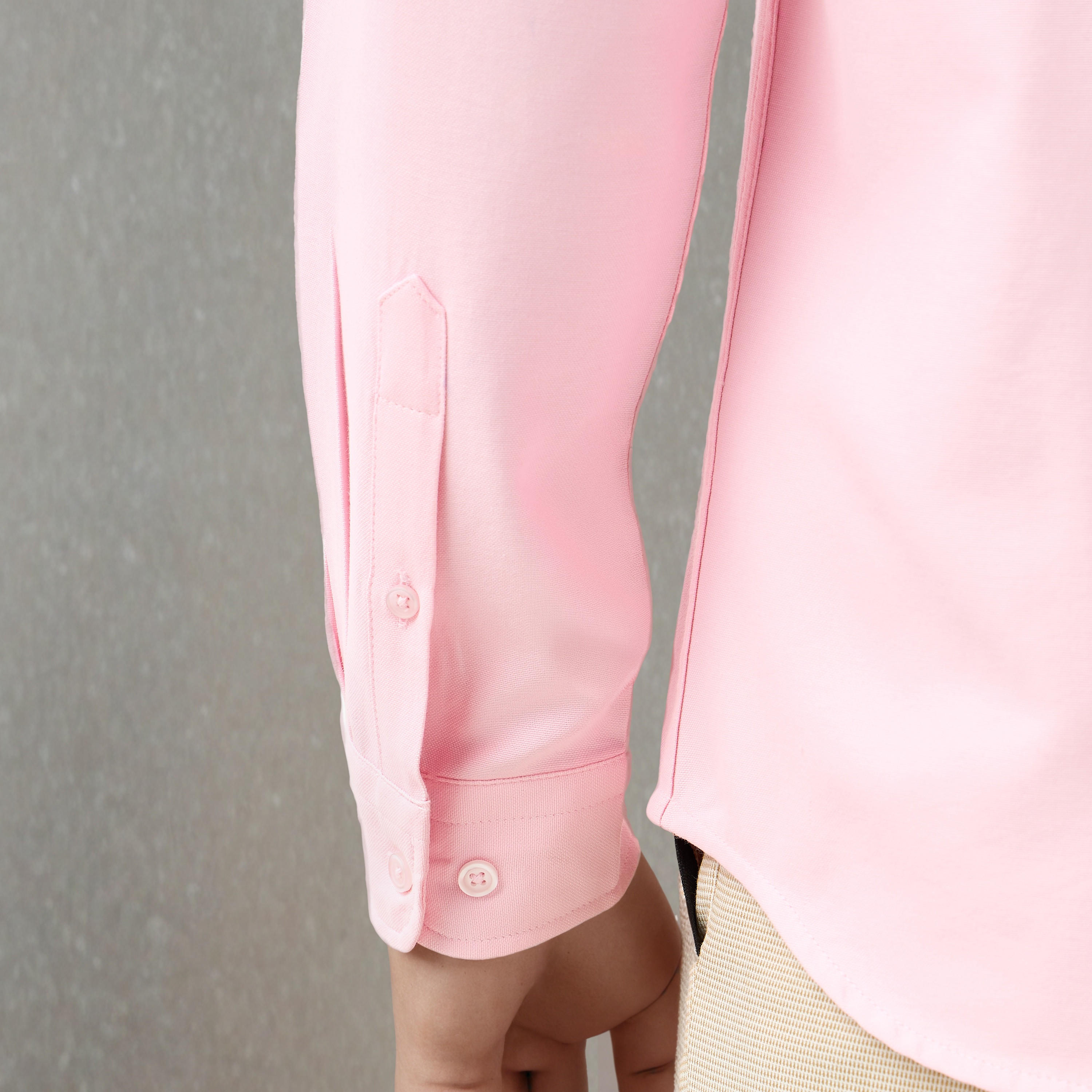 قميص أوكسفورد للرجال بقصة عادية وياقة بأزرار وجيب وأكمام طويلة-men-clothing-shirts-image-1