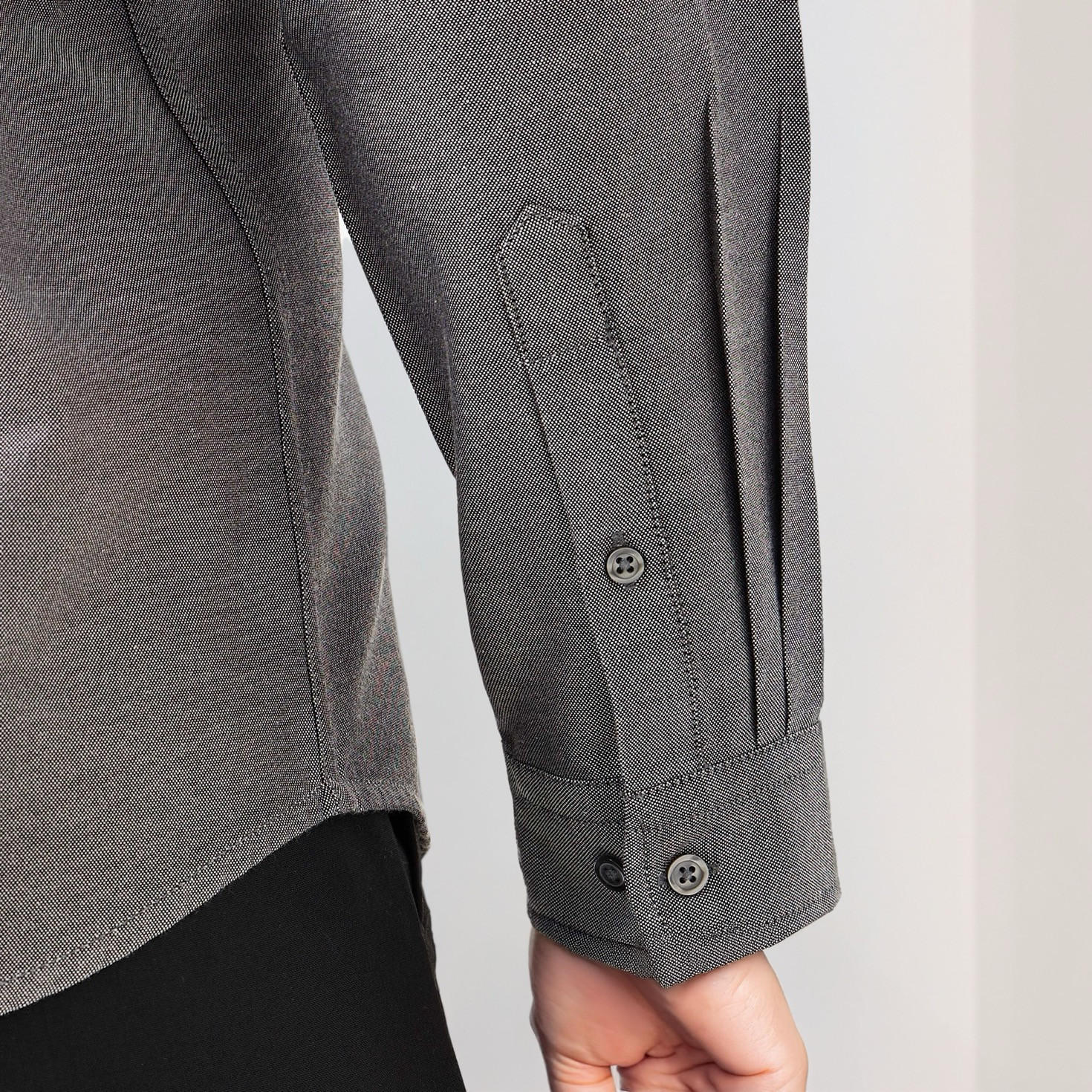Men Regular Fit Button-Down Collar Long Sleeves Oxford Shirt with Pocket-men-clothing-shirts-image-4