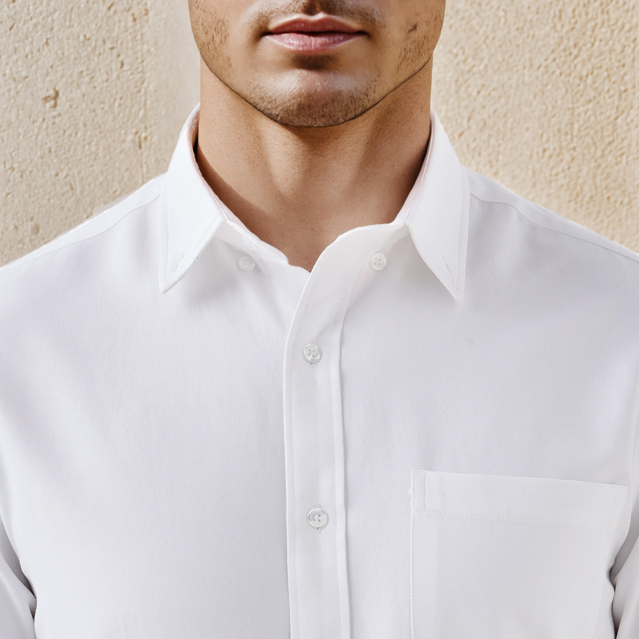Men Regular Fit Button-Down Collar Long Sleeves Oxford Shirt with Pocket-men-clothing-shirts-image-4