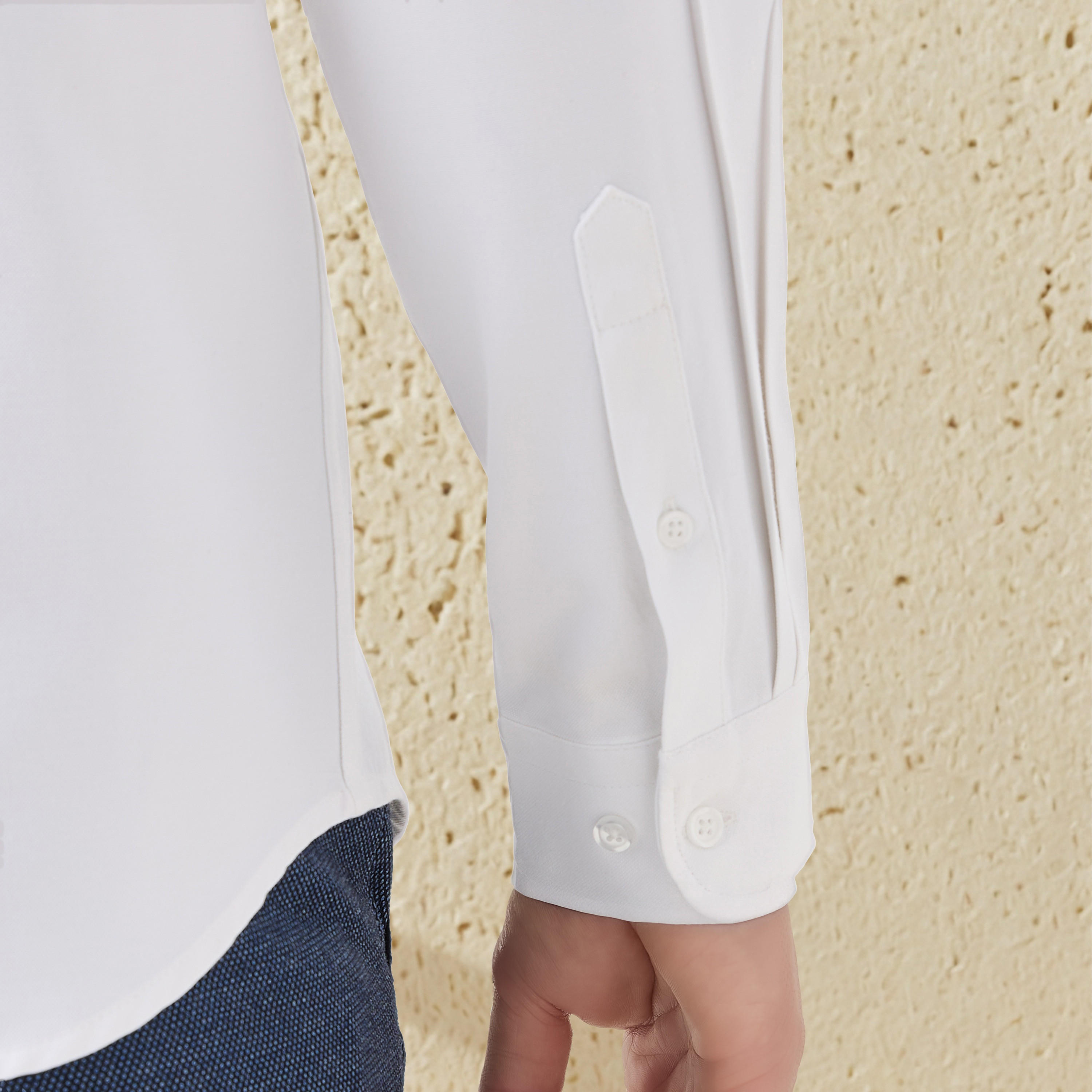Men Regular Fit Button-Down Collar Long Sleeves Oxford Shirt with Pocket-men-clothing-shirts-image-5