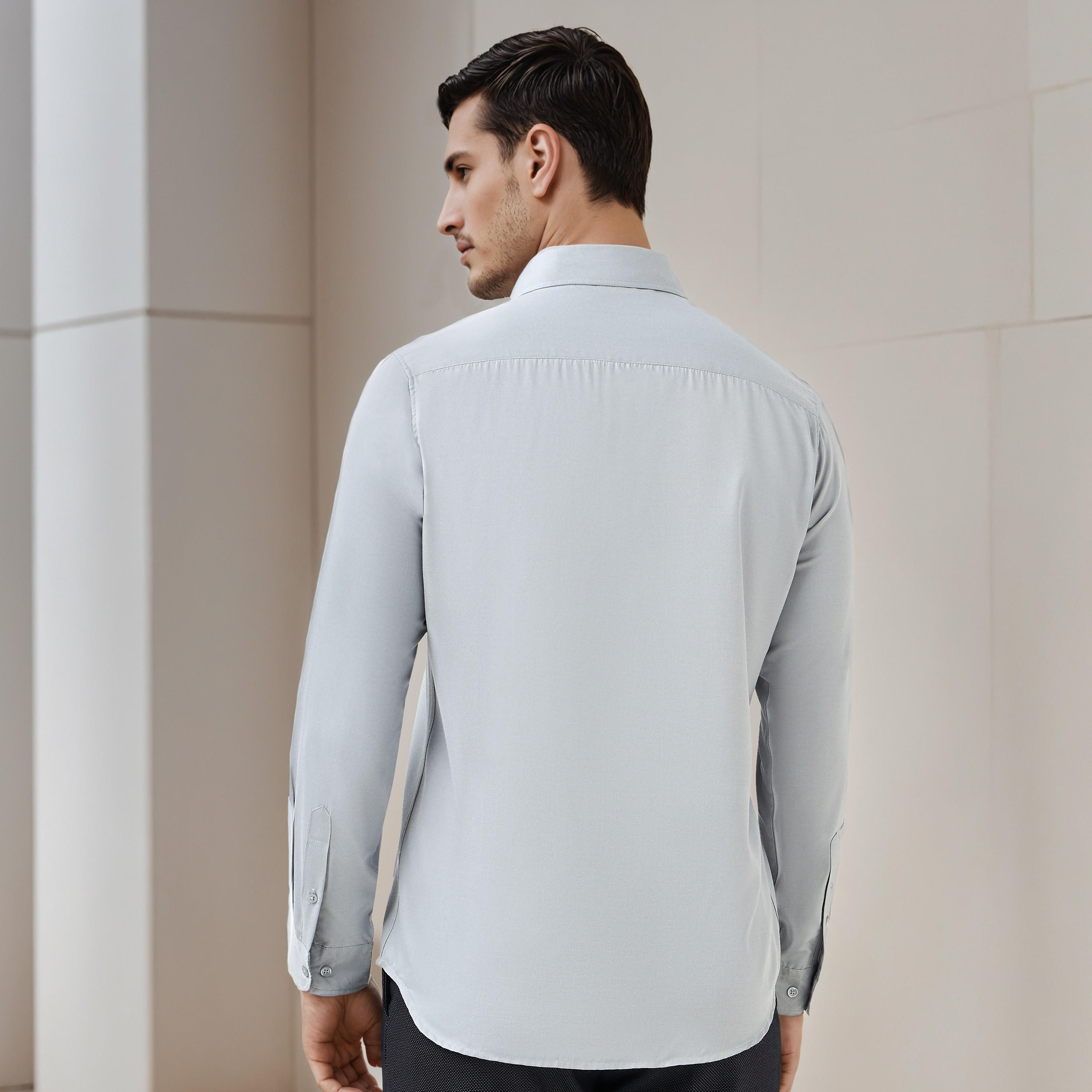 Men Button-Down Collar Solid Long Sleeves Shirt-men-clothing-shirts-image-3