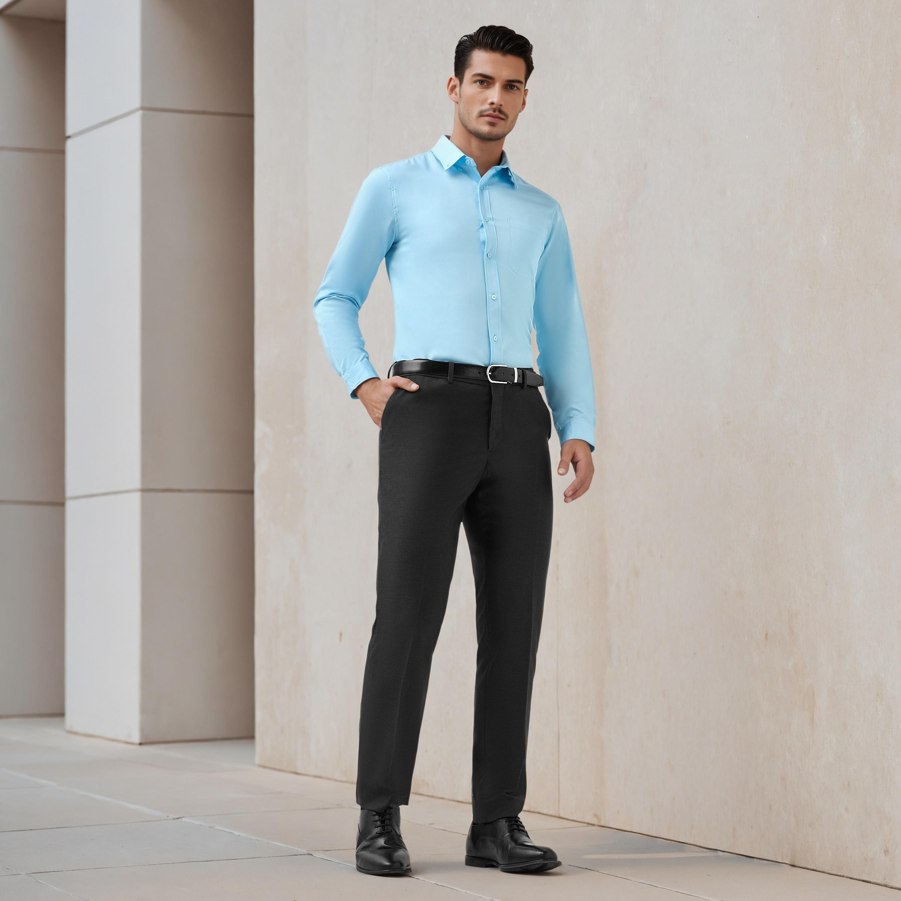 Men Button-Down Collar Solid Long Sleeves Shirt-PROMO_SP_KSA_6_BUY3FORSAR119_130625-image-2