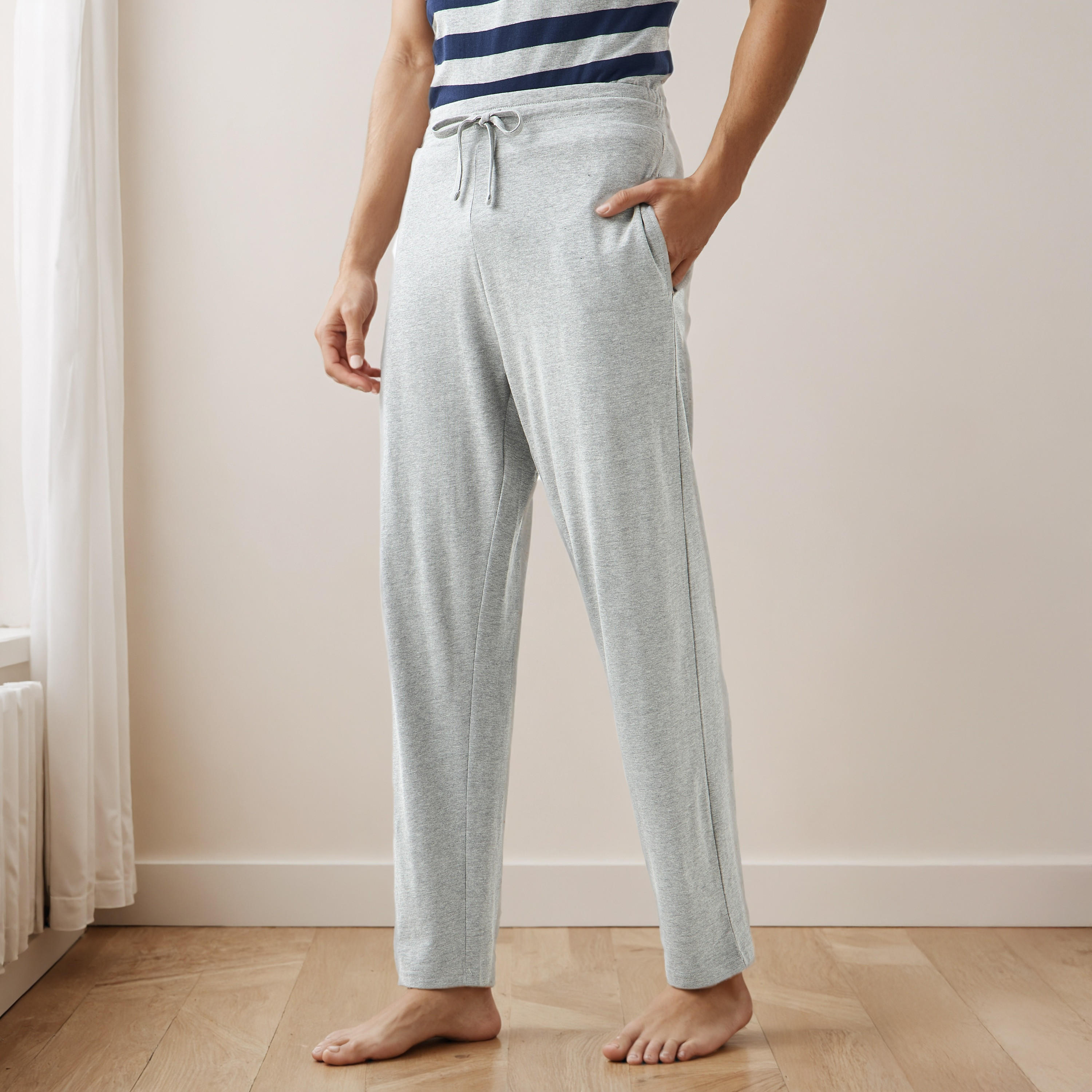 طقم ملابس نوم قطن مخطط برباط إغلاق للرجال-men-clothing-nightwear-sets-image-4