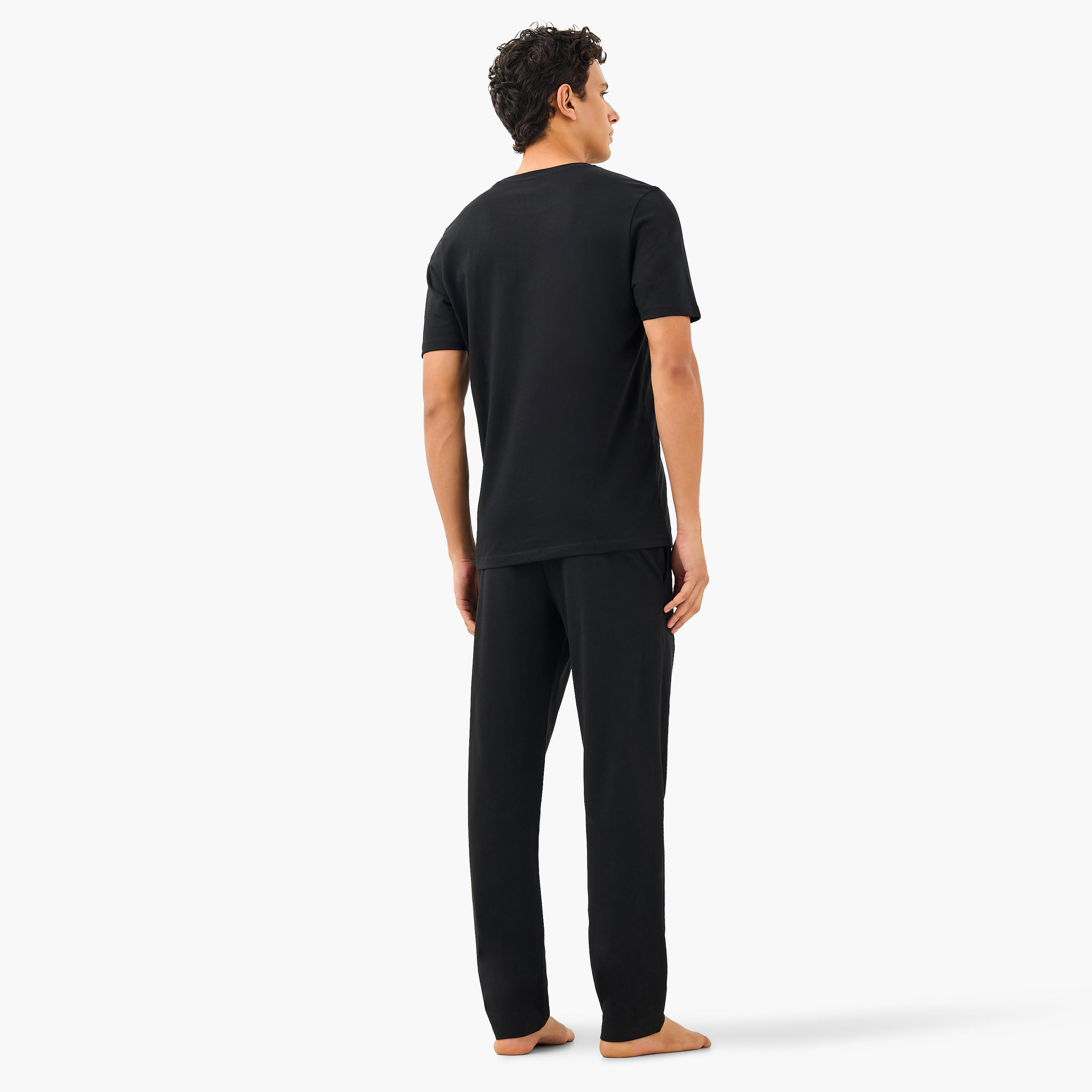 طقم ملابس نوم قطن برباط إغلاق للرجال-men-clothing-nightwear-sets-image-2