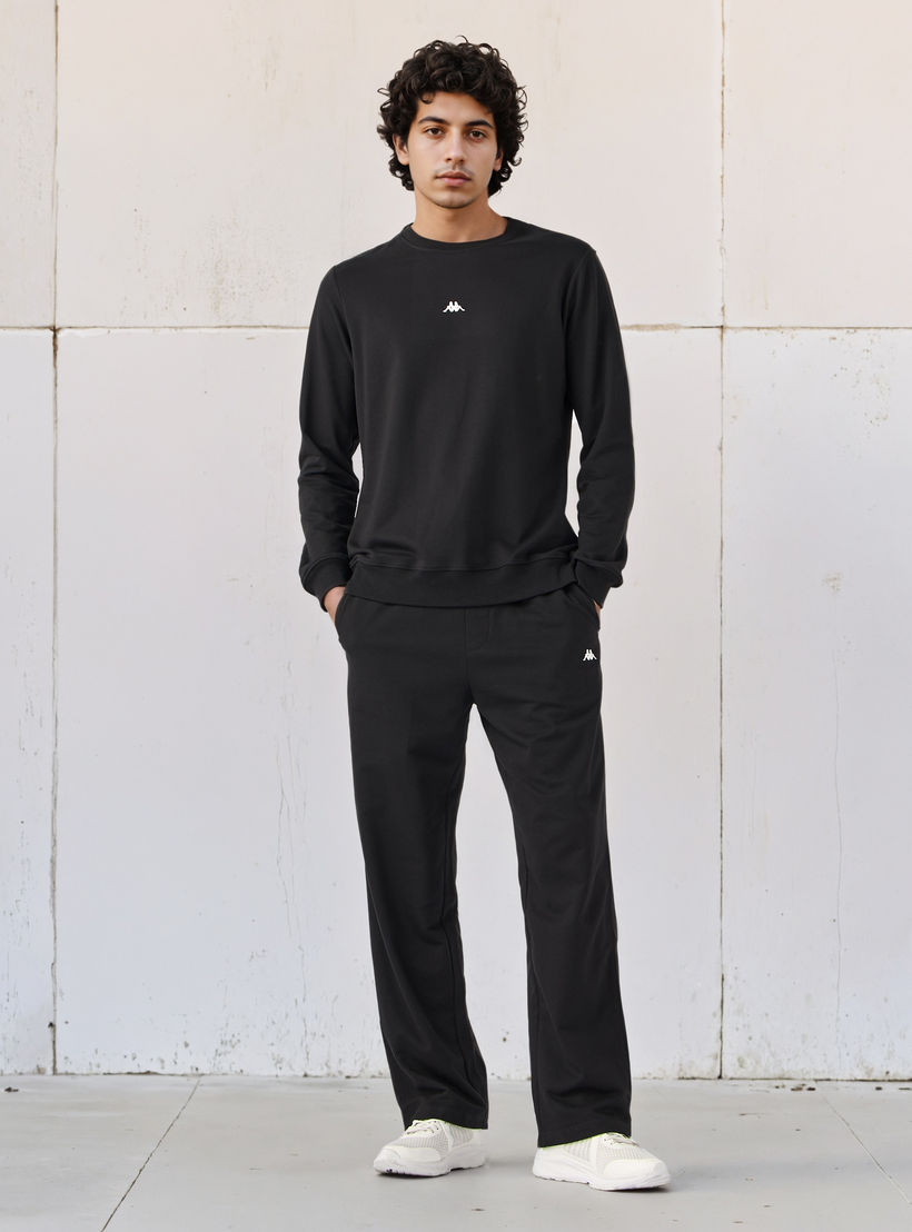 Kappa Logo Print Crew Neck Sweatshirt with Long Sleeves-men-winterwear-hoodiesandsweatshirts-image-2