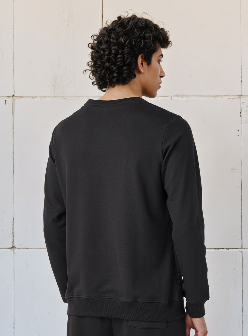 Kappa Logo Print Crew Neck Sweatshirt with Long Sleeves-men-winterwear-hoodiesandsweatshirts-image-3