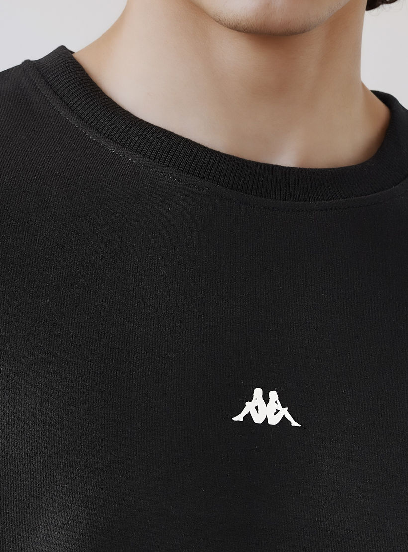 Kappa Logo Print Crew Neck Sweatshirt with Long Sleeves-men-winterwear-hoodiesandsweatshirts-image-5
