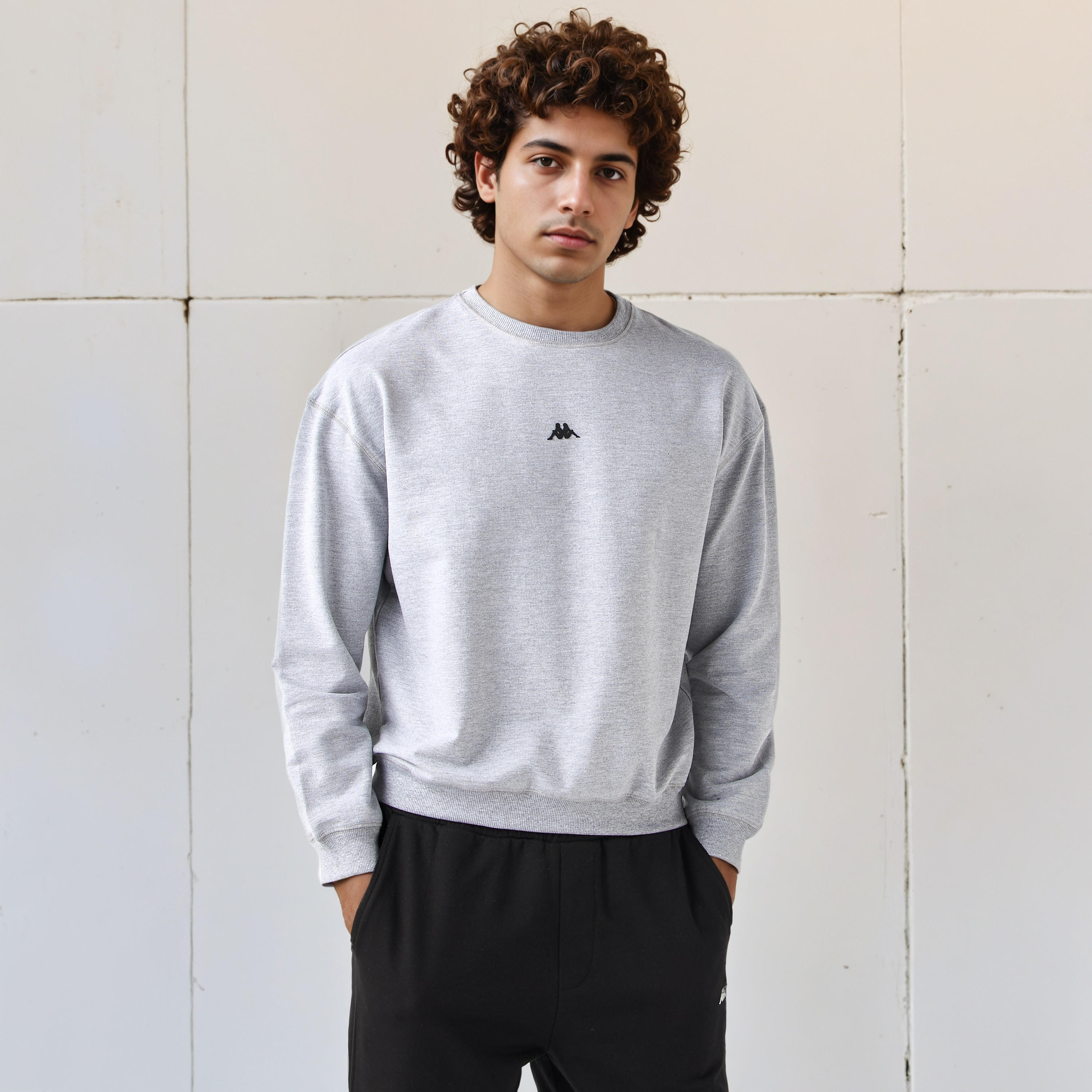 Kappa Logo Print Crew Neck Sweatshirt with Long Sleeves-men-winterwear-hoodiesandsweatshirts-image-6