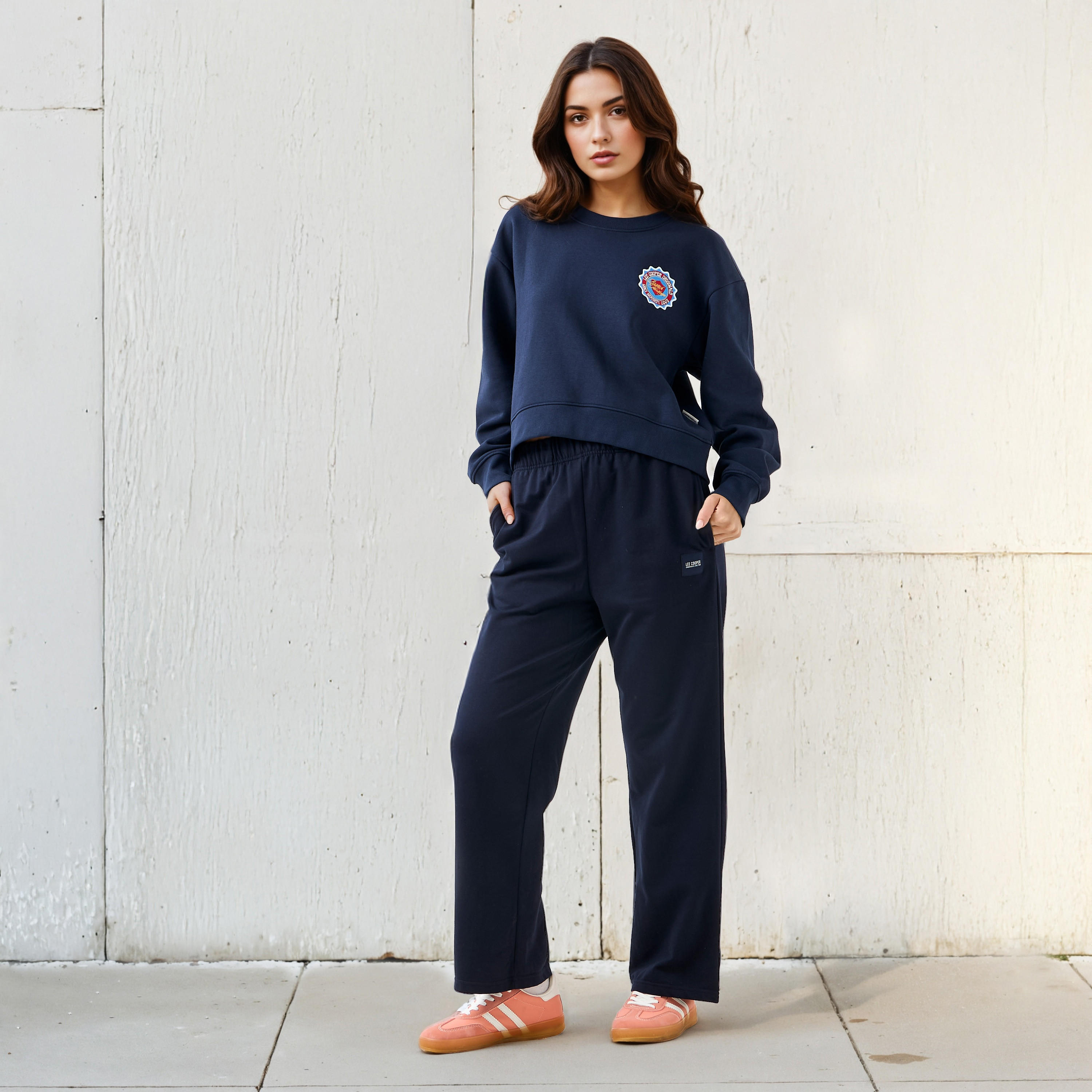 Lee Cooper Women's Relaxed Fit Joggers with Pockets-women-clothing-bottoms-joggers-image-2