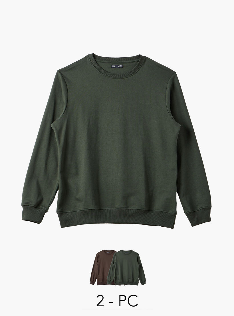 سويت شيرت رجالي من مزيج قطني بقصة عادية - طقم من قطعتين-men-winterwear-hoodiesandsweatshirts-image-1