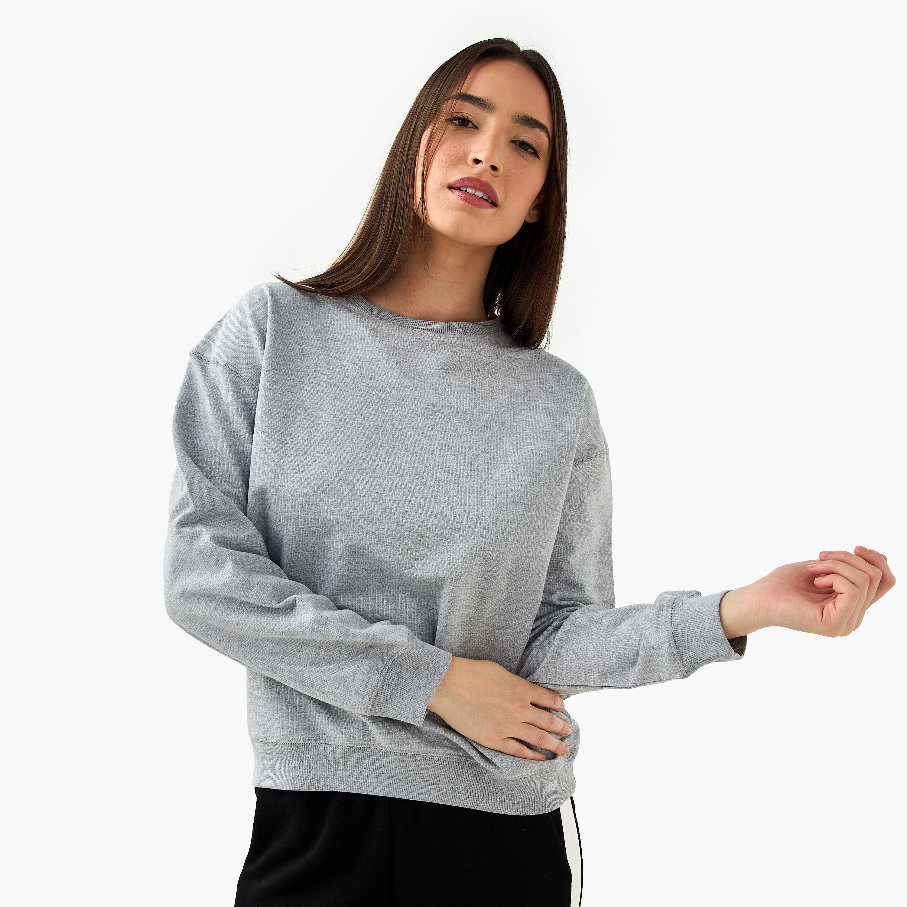 Set of 2 - Regular Fit Sweatshirt-women-winterwear-hoodiesandsweatshirts-sweatshirts-image-4