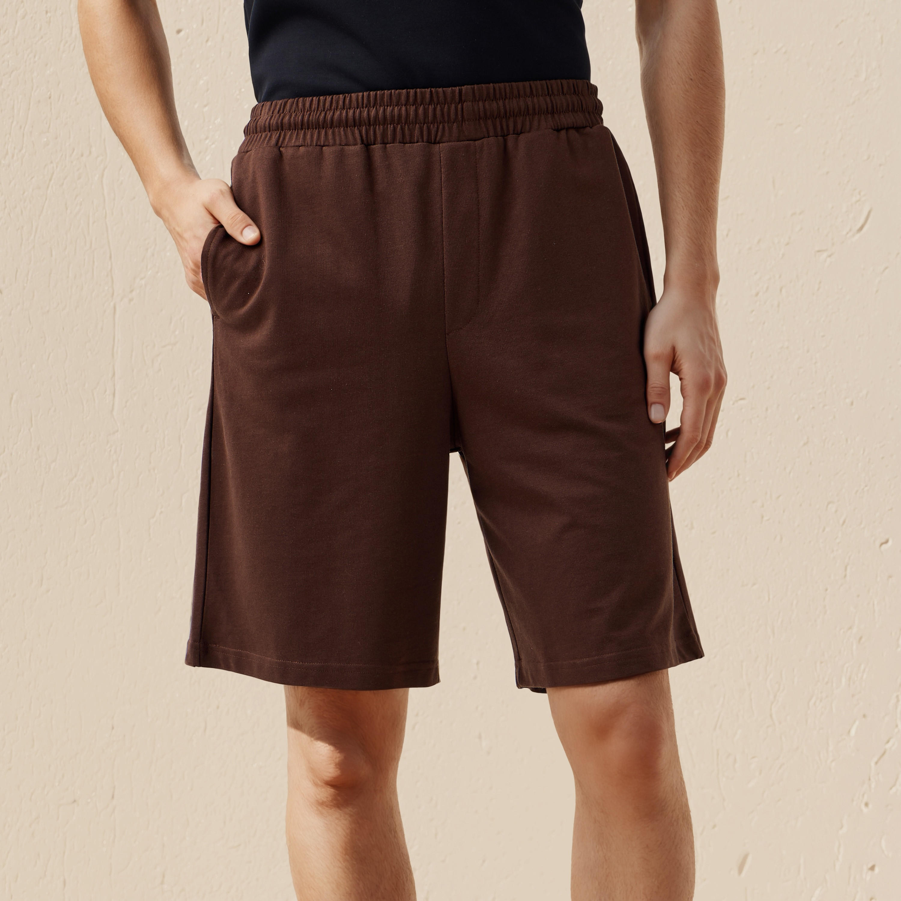 Men Relaxed Fit Shorts Cotton-men-clothing-bottoms-shorts-image-1