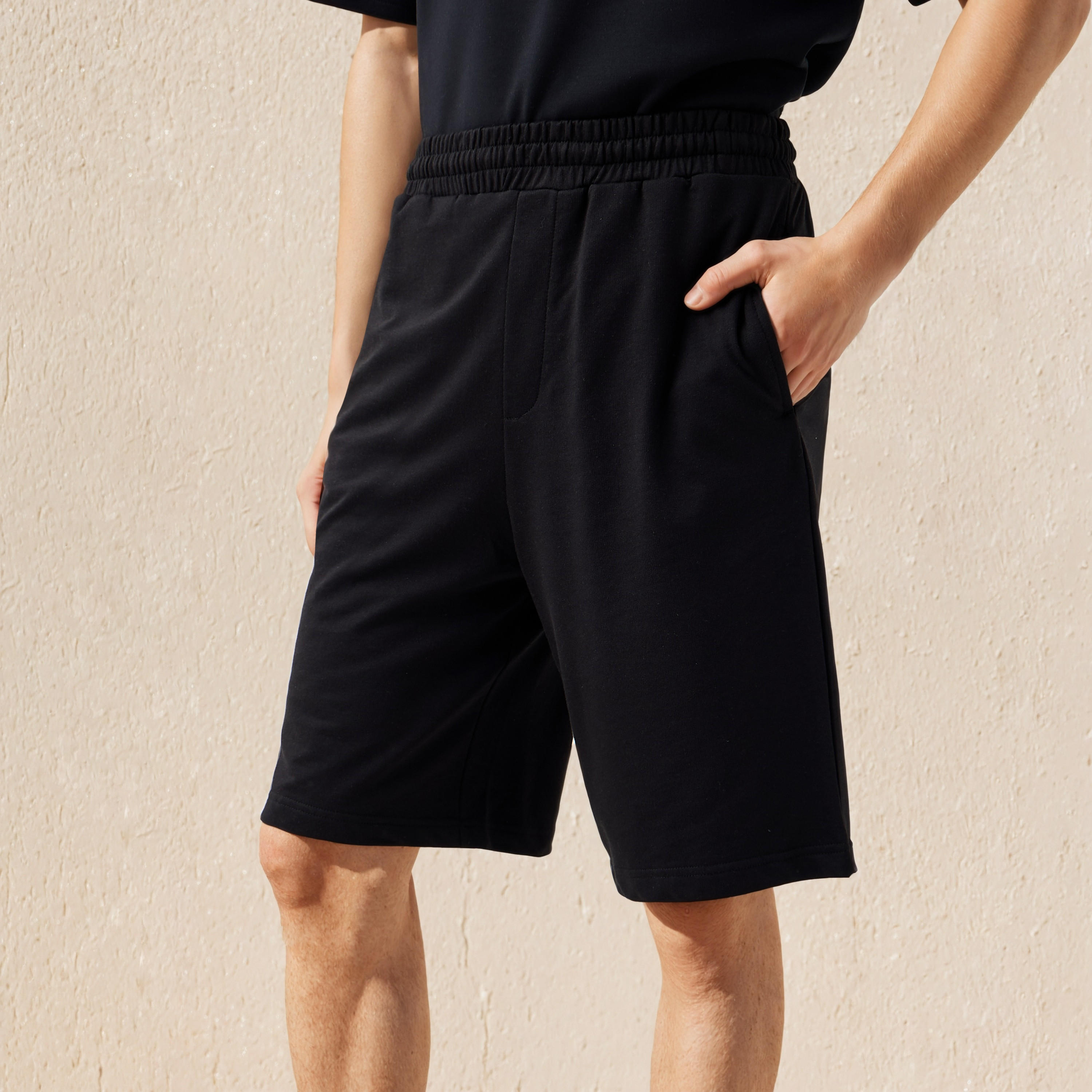 Men Relaxed Fit Shorts Cotton-men-clothing-bottoms-shorts-image-1