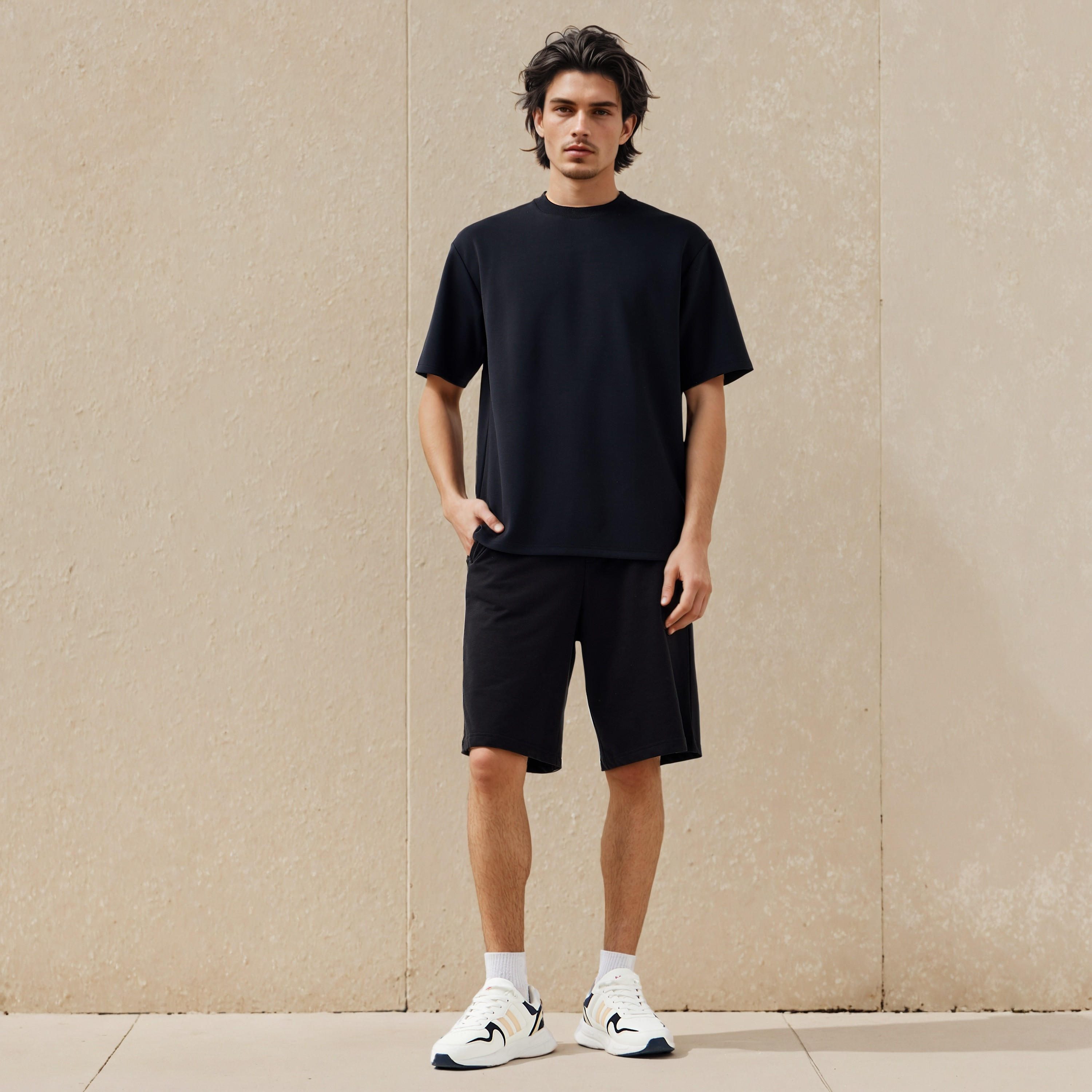 Men Relaxed Fit Shorts Cotton-men-clothing-bottoms-shorts-image-2