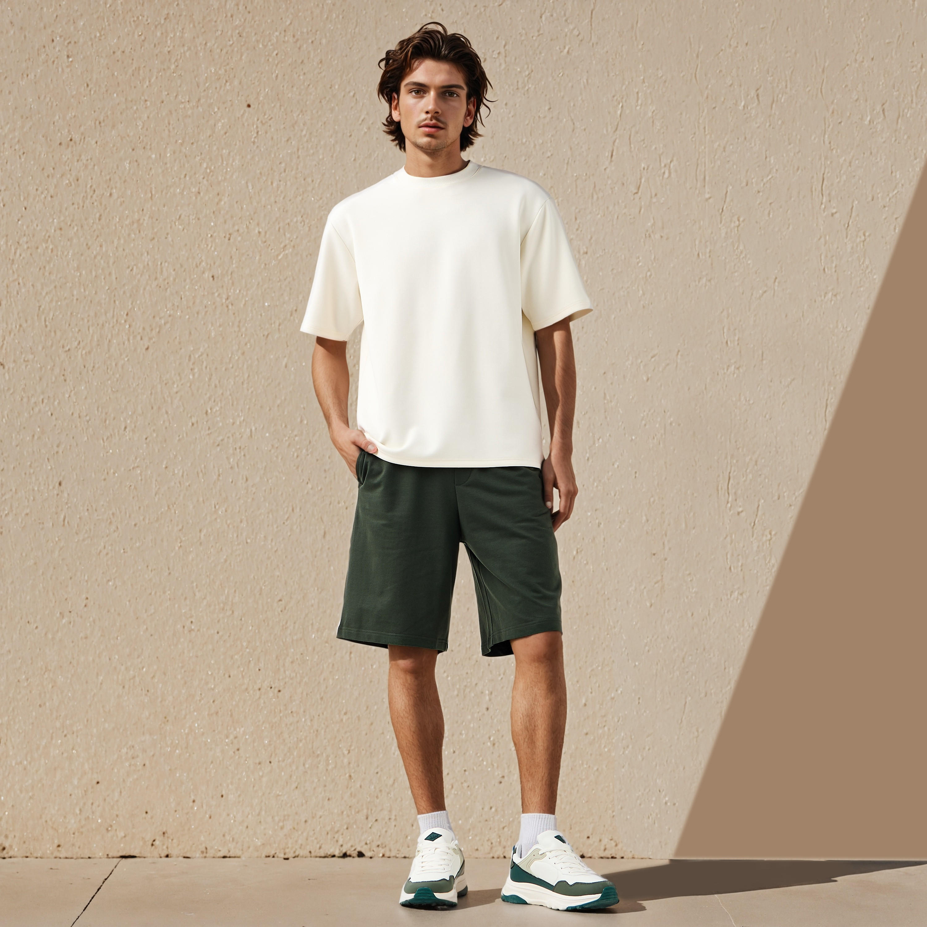 Men Relaxed Fit Shorts Cotton-men-clothing-bottoms-shorts-image-2