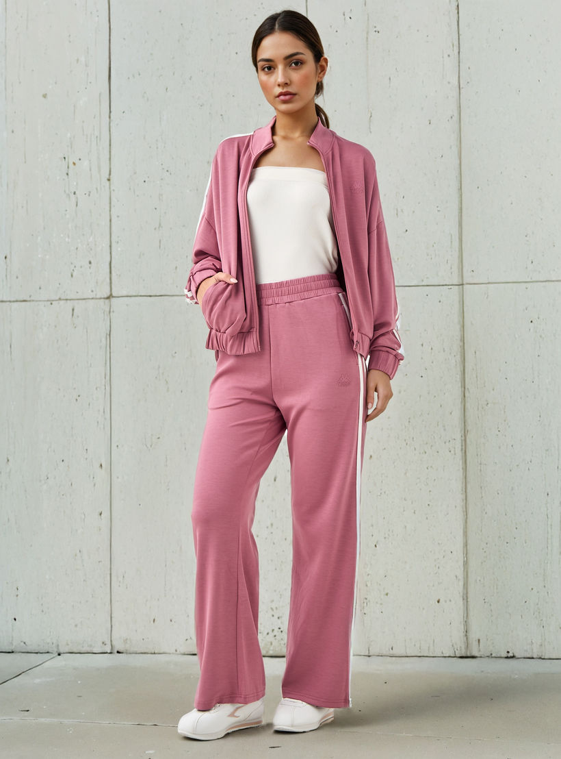 بنطلون رياضي ناعم الملمس بجيوب وشريط بلون مغاير للنساء من كابا-women-clothing-bottoms-joggers-image-2