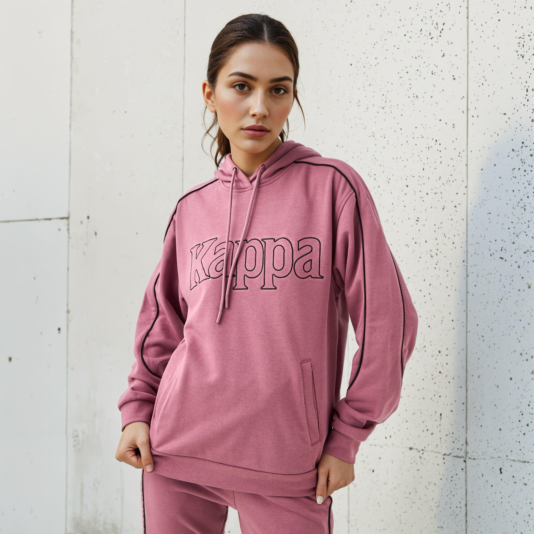 سويت شيرت بقصة عادية وقبعة وتطريز شعار من كابا-women-winterwear-hoodiesandsweatshirts-sweatshirts-image-1