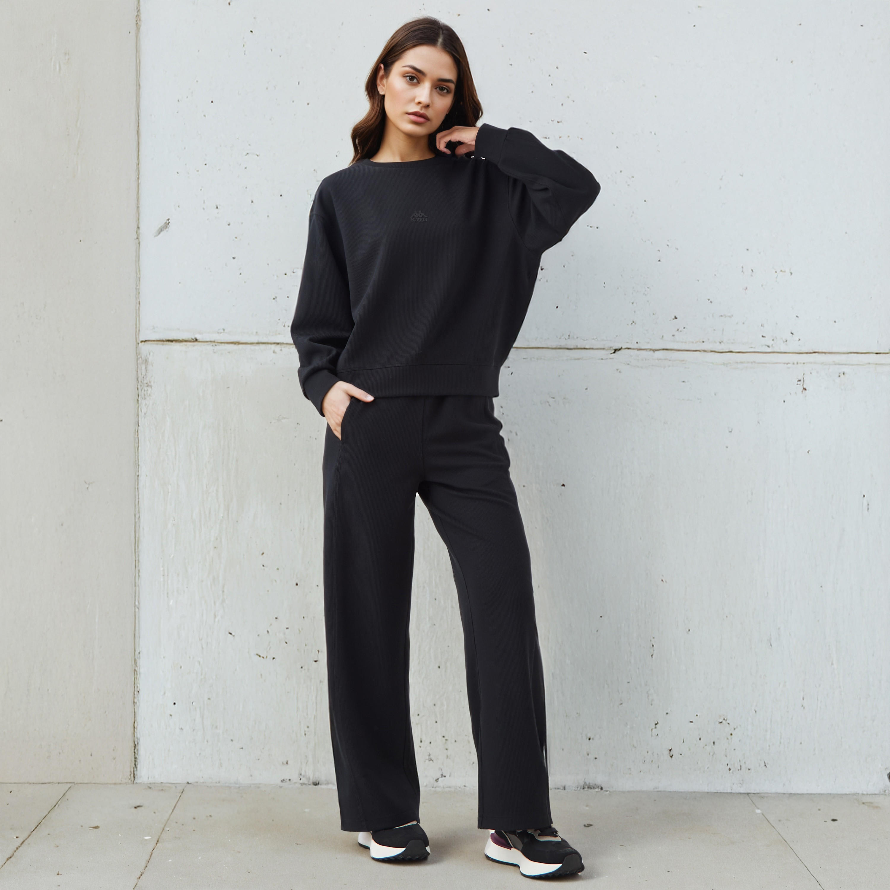 Kappa Women Relaxed Fit Flexi Waist Track Pants with Pockets-women-clothing-bottoms-joggers-image-2