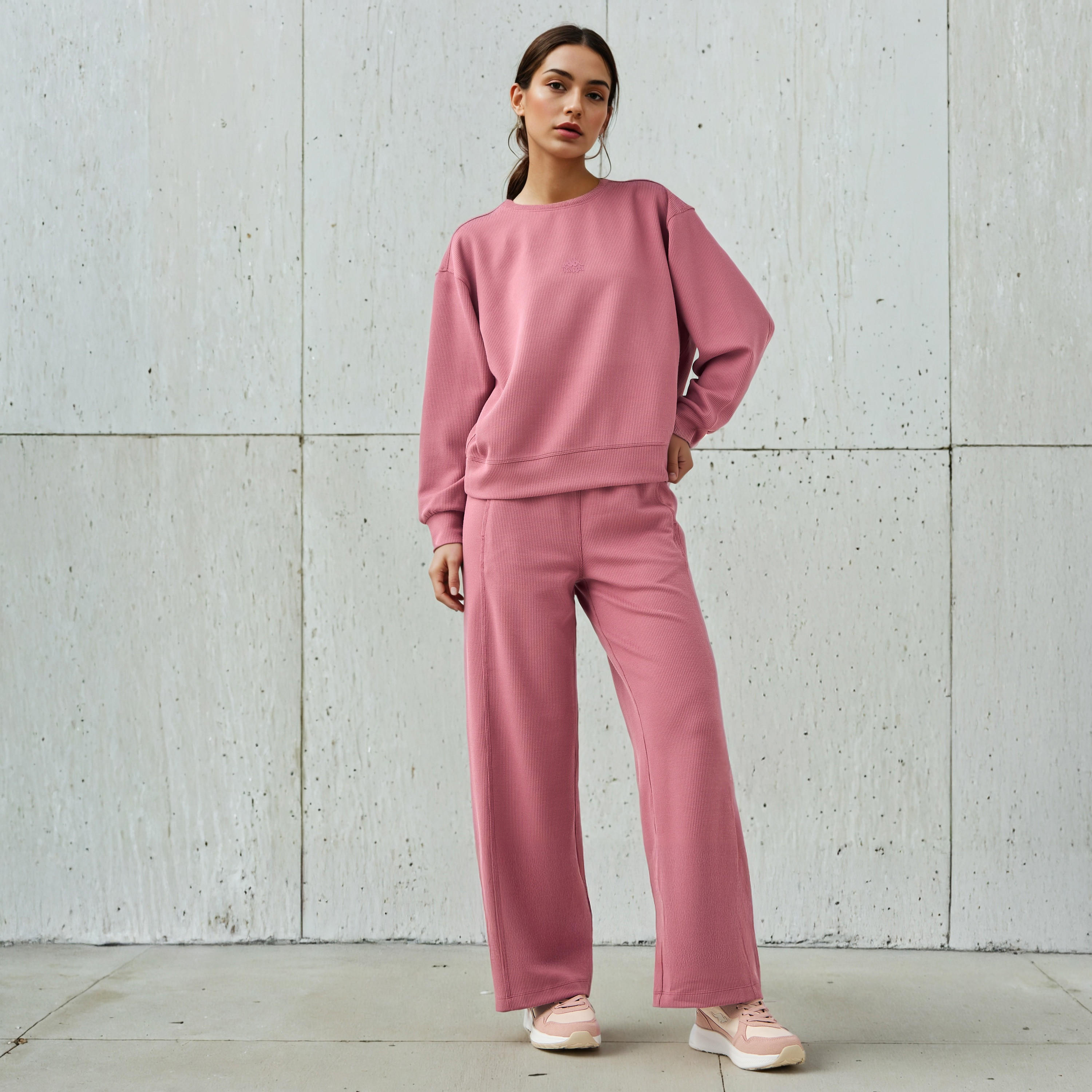 سويت شيرت مضلع بقصة عادية للنساء من كابا-women-winterwear-hoodiesandsweatshirts-sweatshirts-image-2