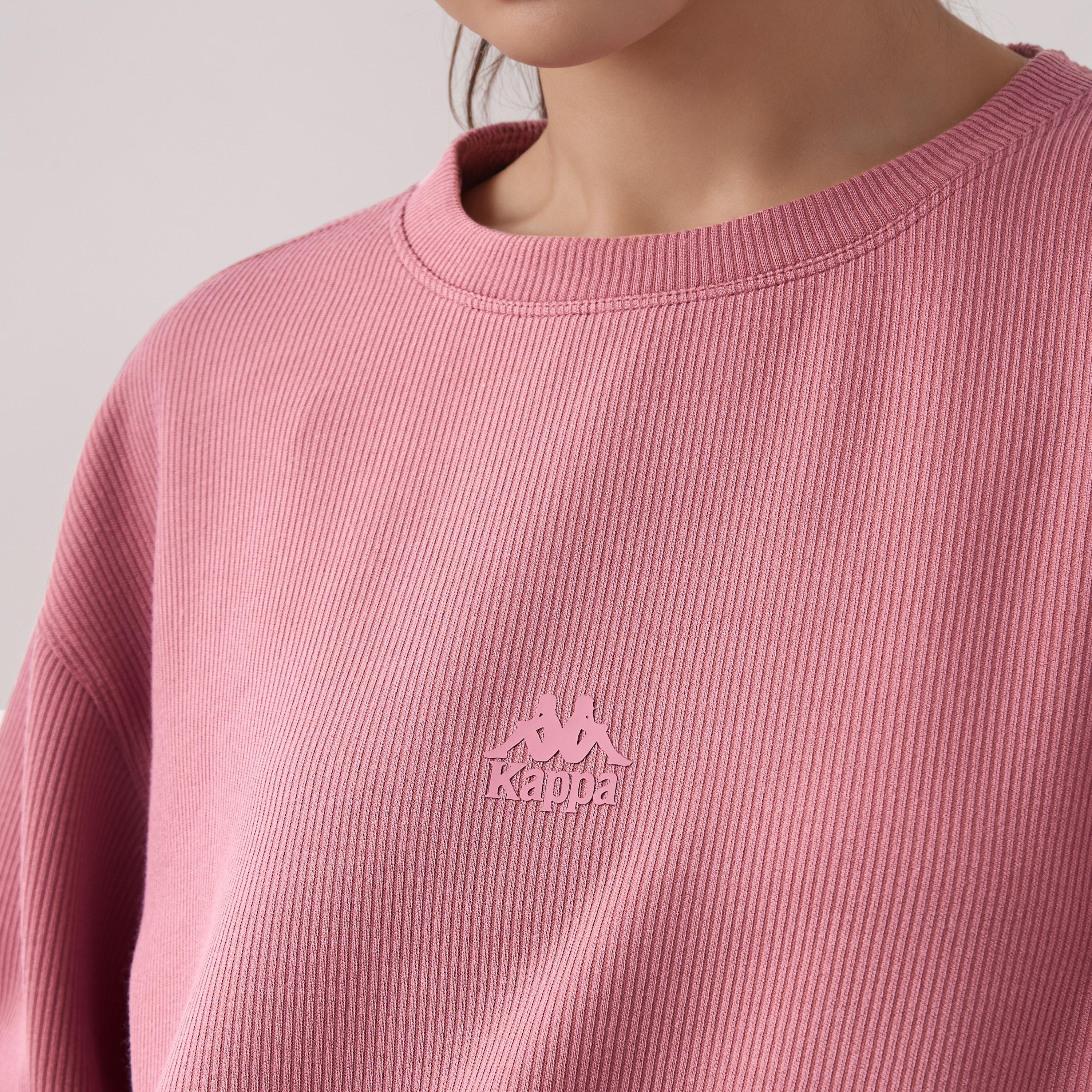 سويت شيرت مضلع بقصة عادية للنساء من كابا-women-winterwear-hoodiesandsweatshirts-sweatshirts-image-5