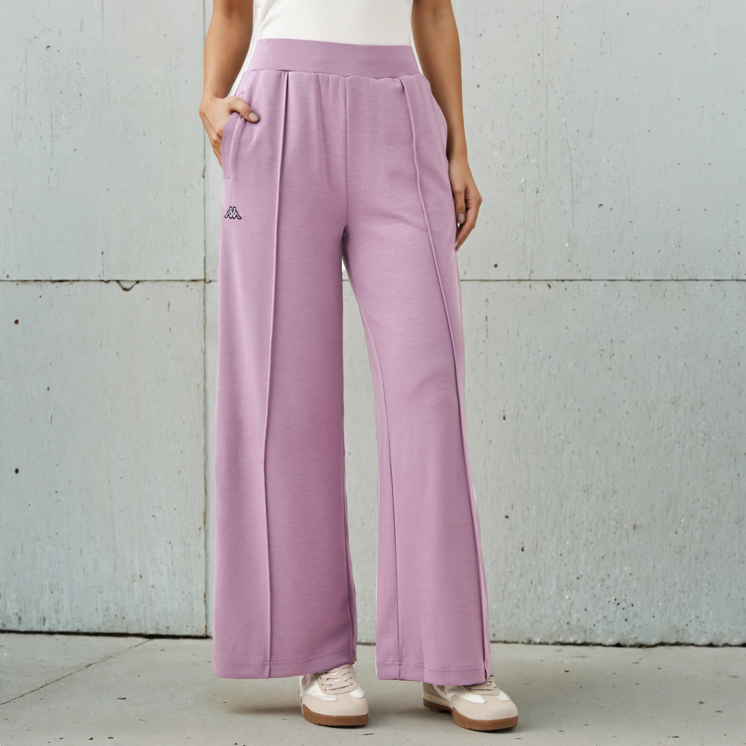 بنطال رياضي نسائي من كابا بقصة مريحة وملمس ناعم مع جيوب-women-clothing-bottoms-trousers-image-1
