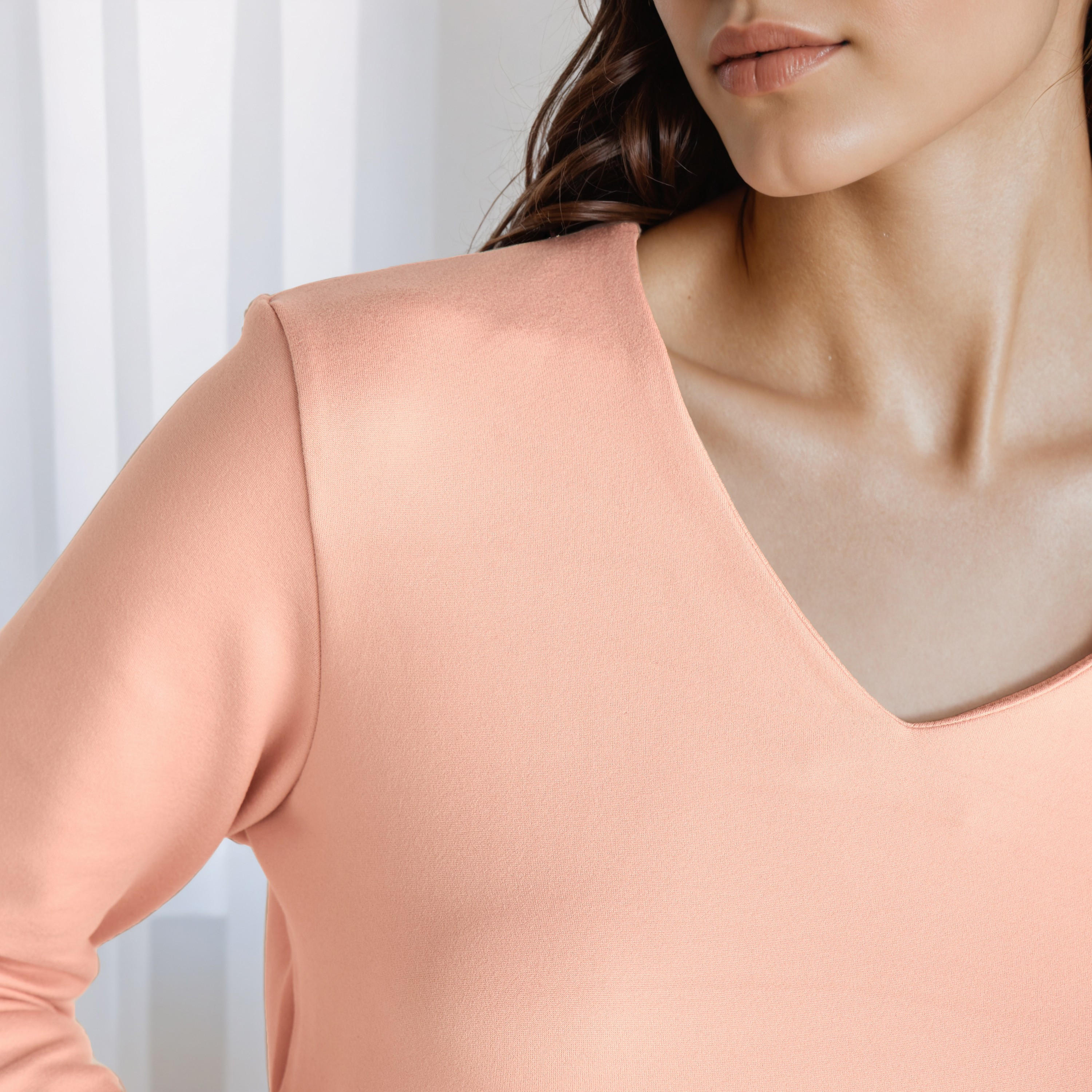 طقم بيجاما حراري تيشيرت وبنطلون ليقنز-women-clothing-nightwear-pyjamas-longsets-image-7