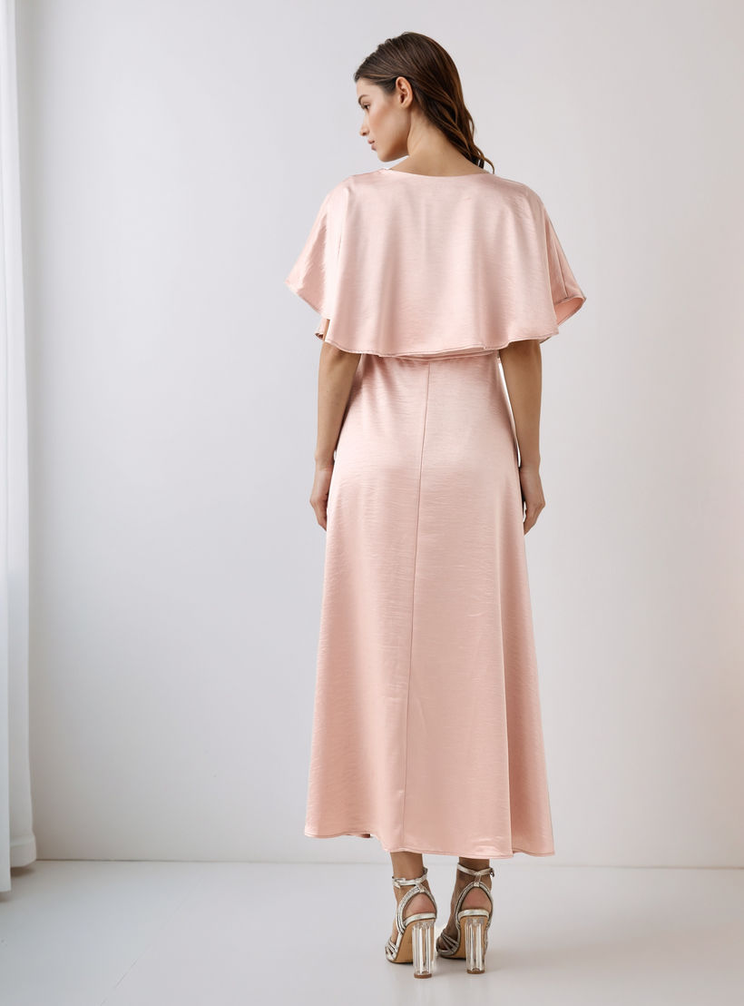 فستان ماكسي بوليستر بقصّة إيه لاين مع تفاصيل كاب علوي-women-clothing-dresses-image-3