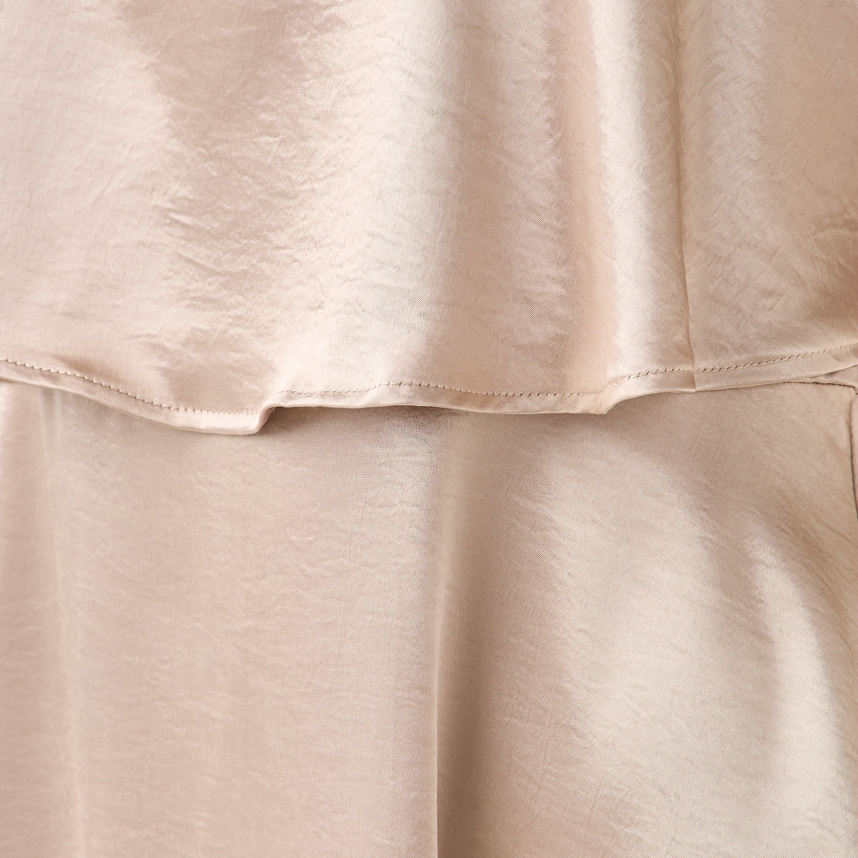 A-Line Maxi Polyester Dress with Cape Overlay Detail-women-clothing-dresses-image-5