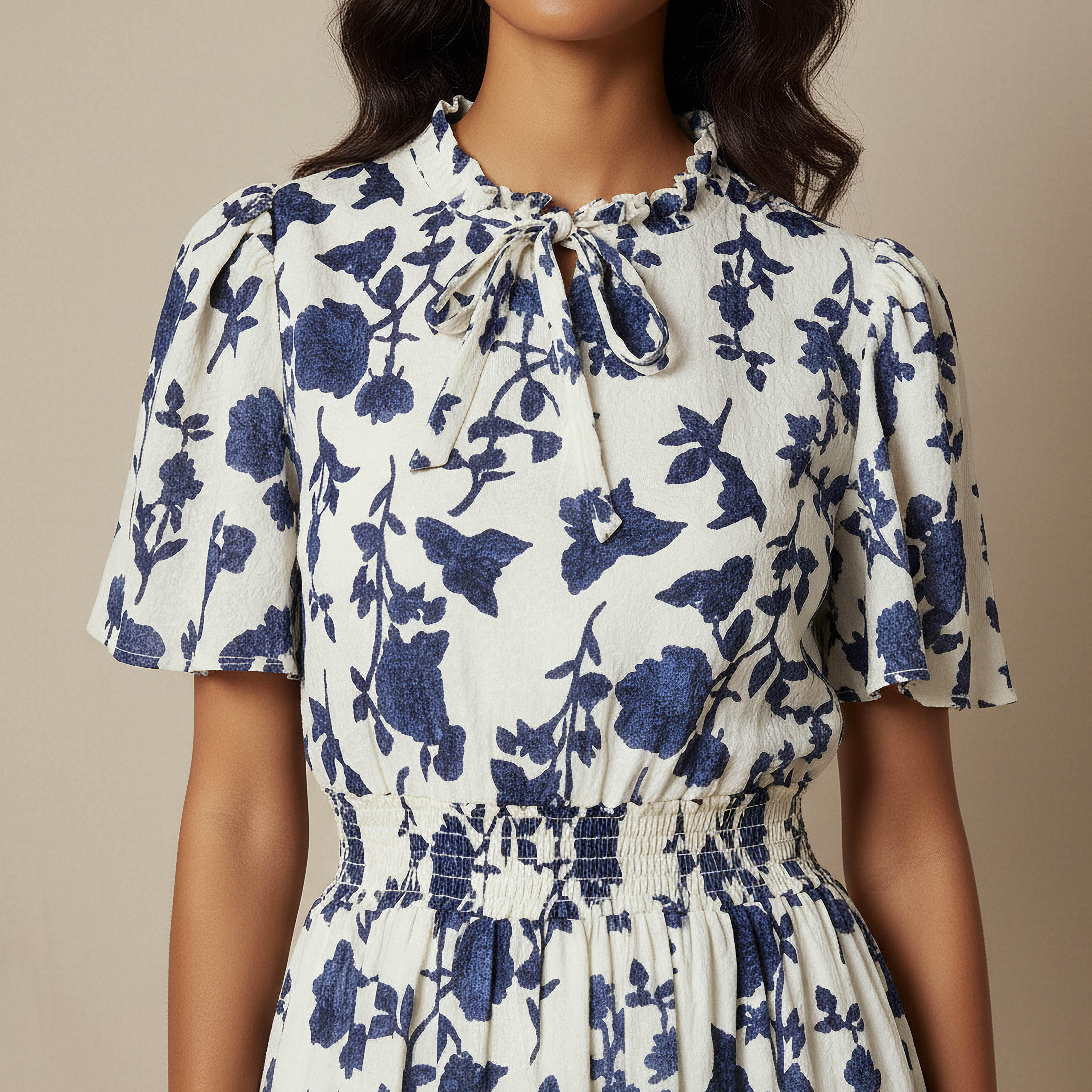 Tiered Midi Denim Dress with Flutter Sleeves-women-clothing-dresses-image-4