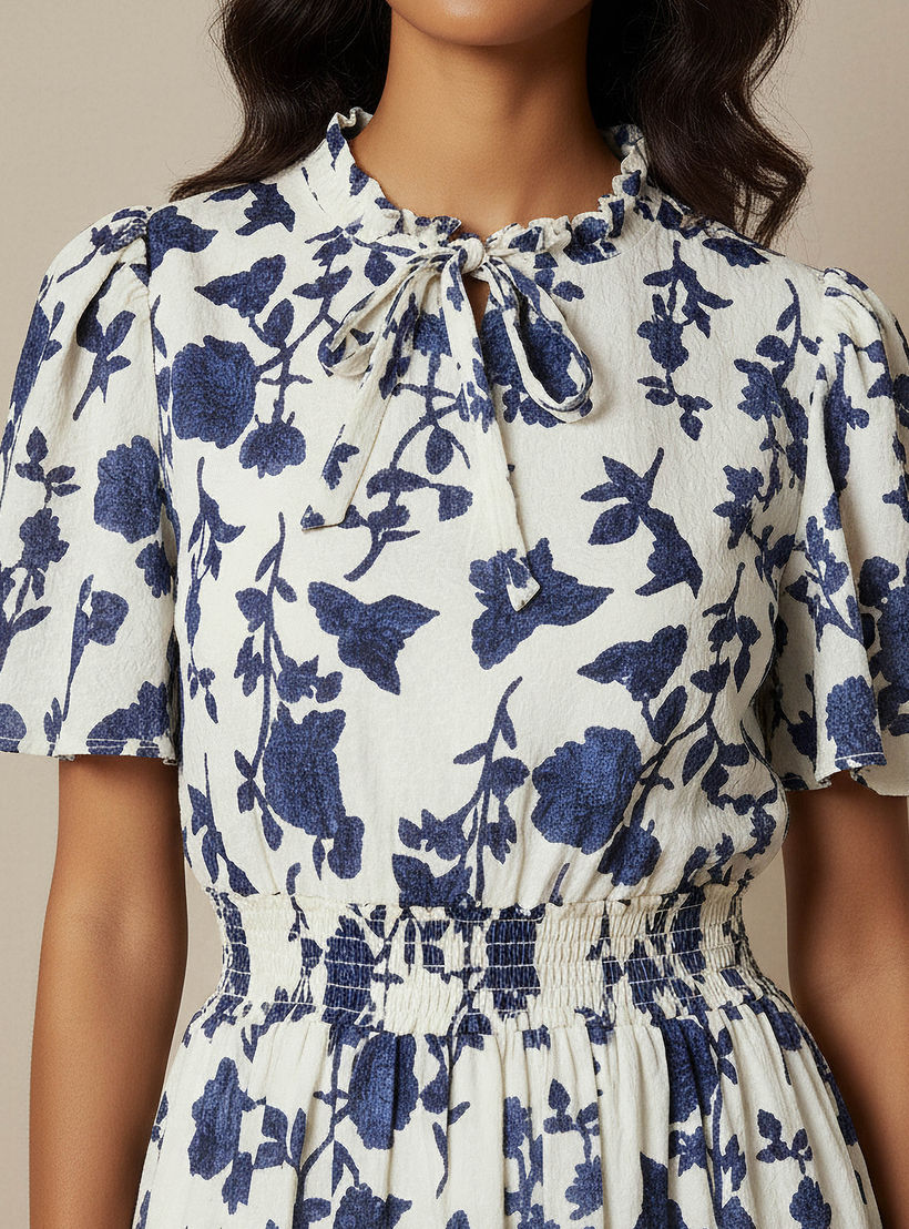 Tiered Midi Denim Dress with Flutter Sleeves-women-clothing-dresses-image-4