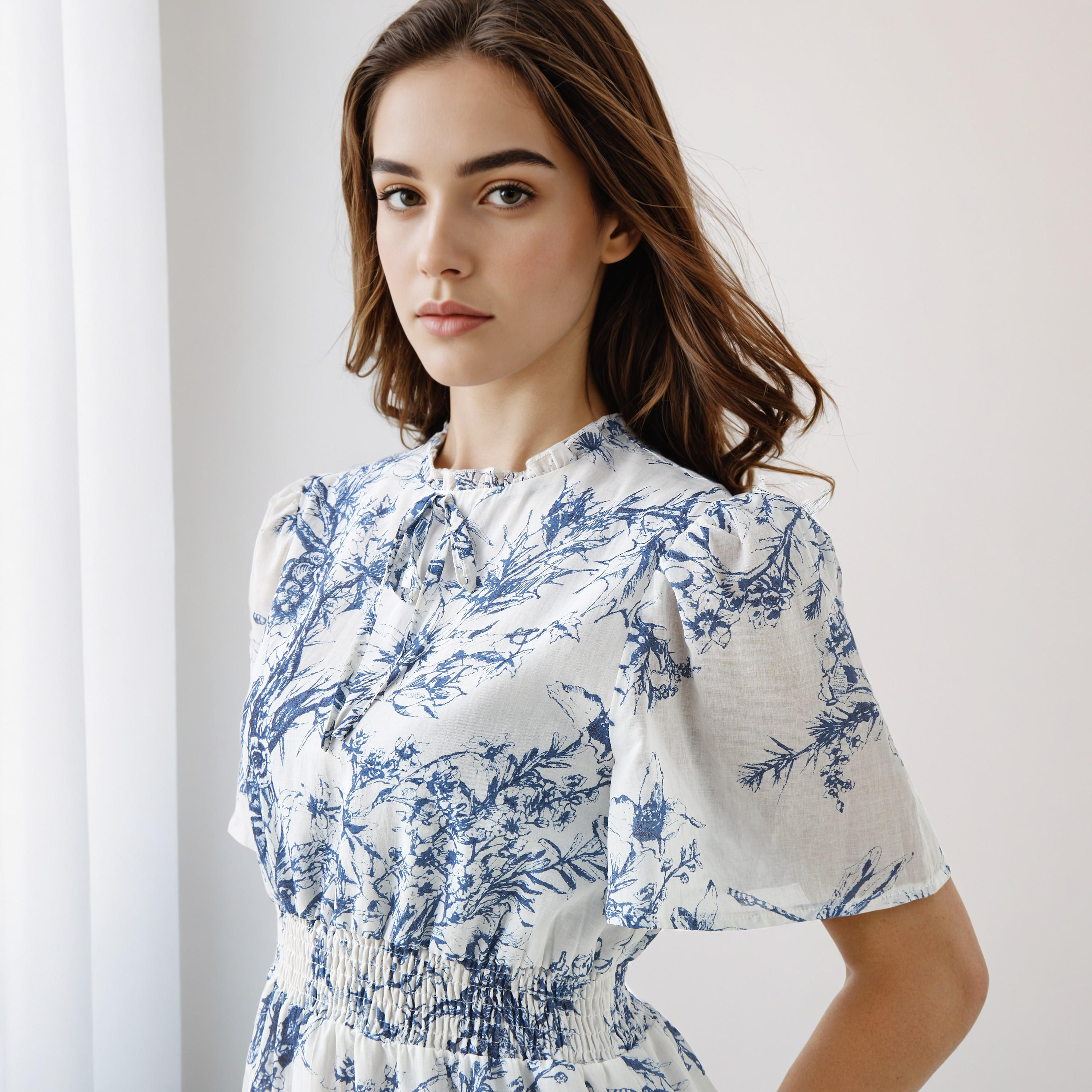 Tiered Midi Denim Dress with Flutter Sleeves-women-clothing-dresses-image-4