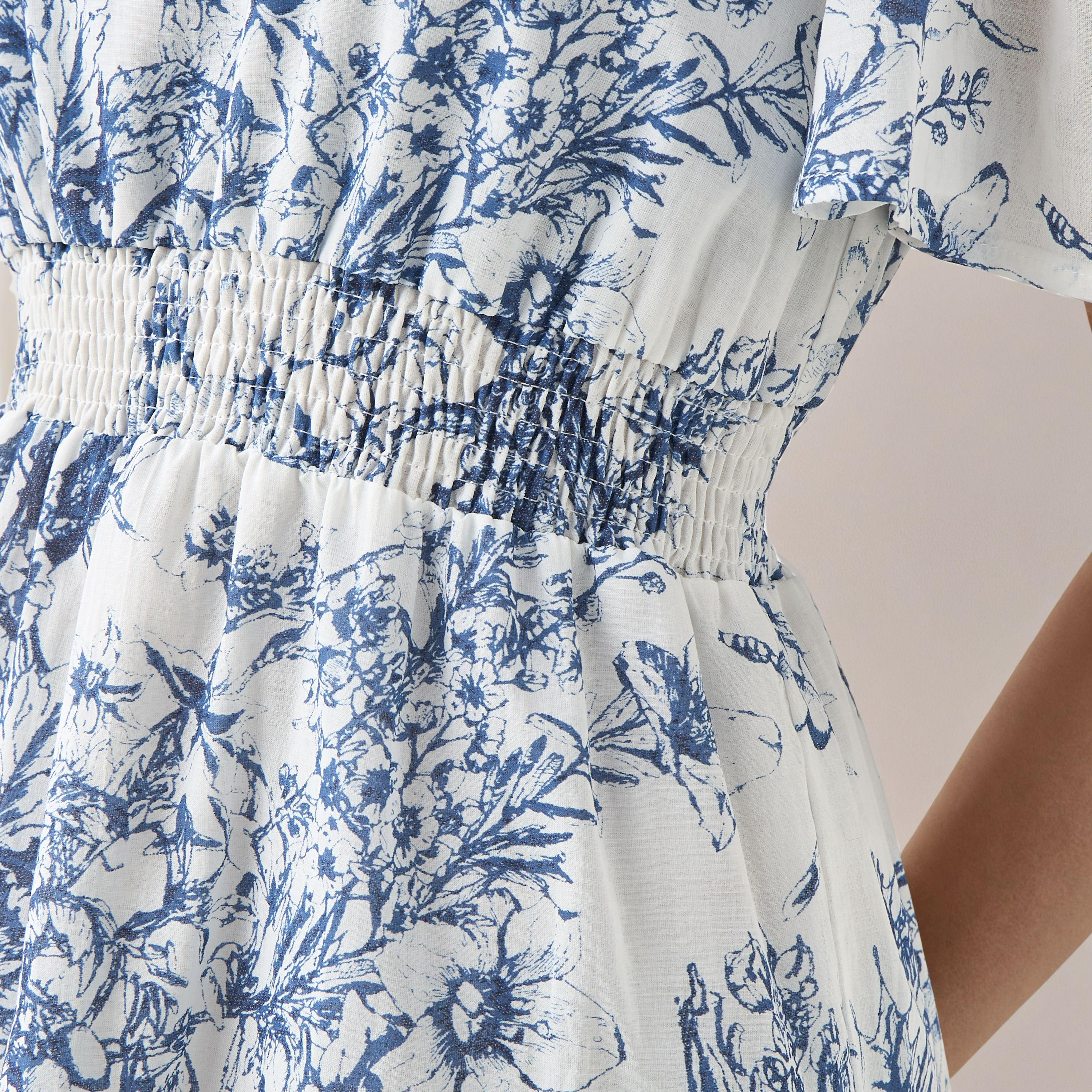 Tiered Midi Denim Dress with Flutter Sleeves-women-clothing-dresses-image-5