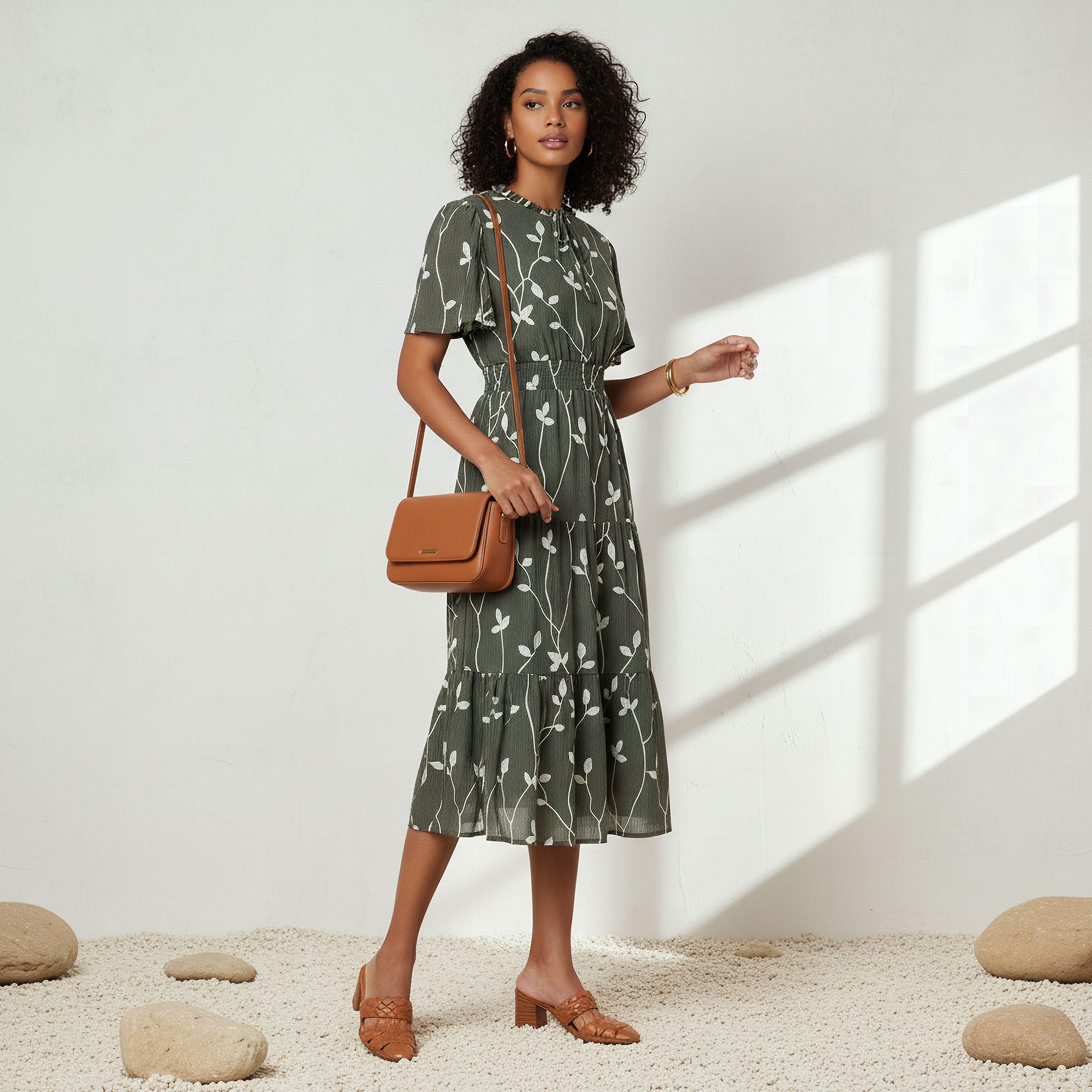 فستان فيسكوز ميدي مطرّز متعدد الطبقات وأكمام فراشة-women-clothing-dresses-image-3