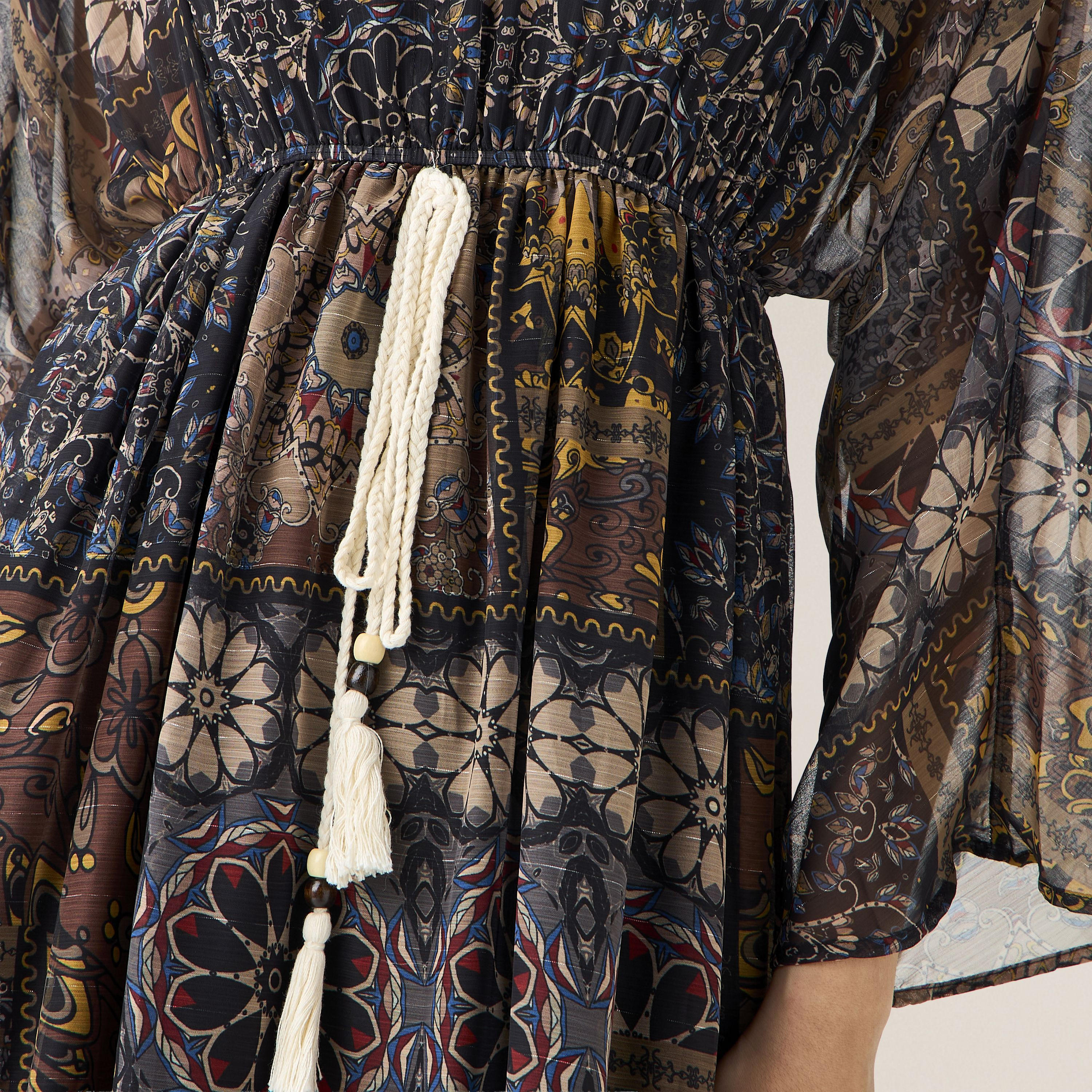 Floral Print Kaftan Women Dress Viscose-women-clothing-dresses-image-5