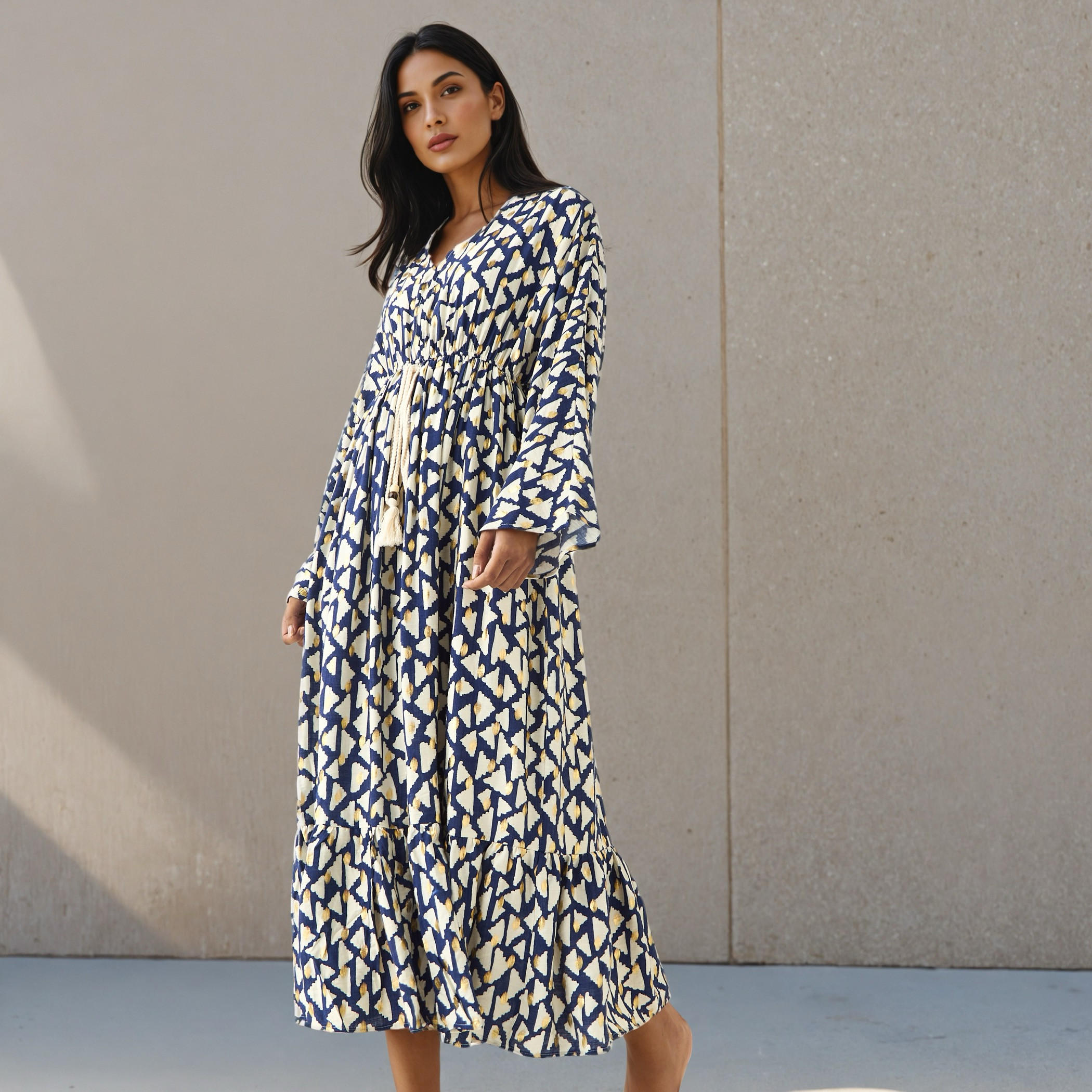Printed Kaftan Women Dress Viscose-women-clothing-dresses-image-2