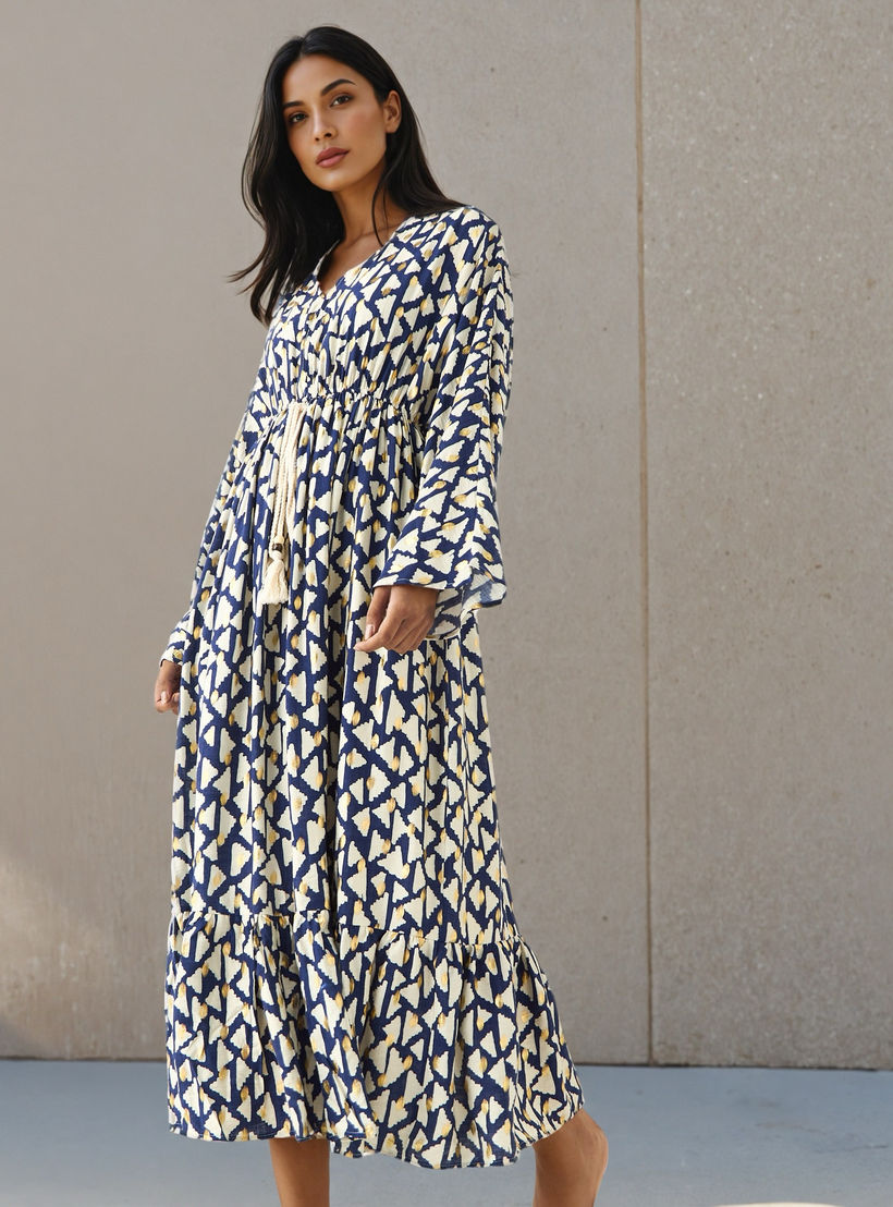 Printed Kaftan Women Dress Viscose-women-clothing-dresses-image-2
