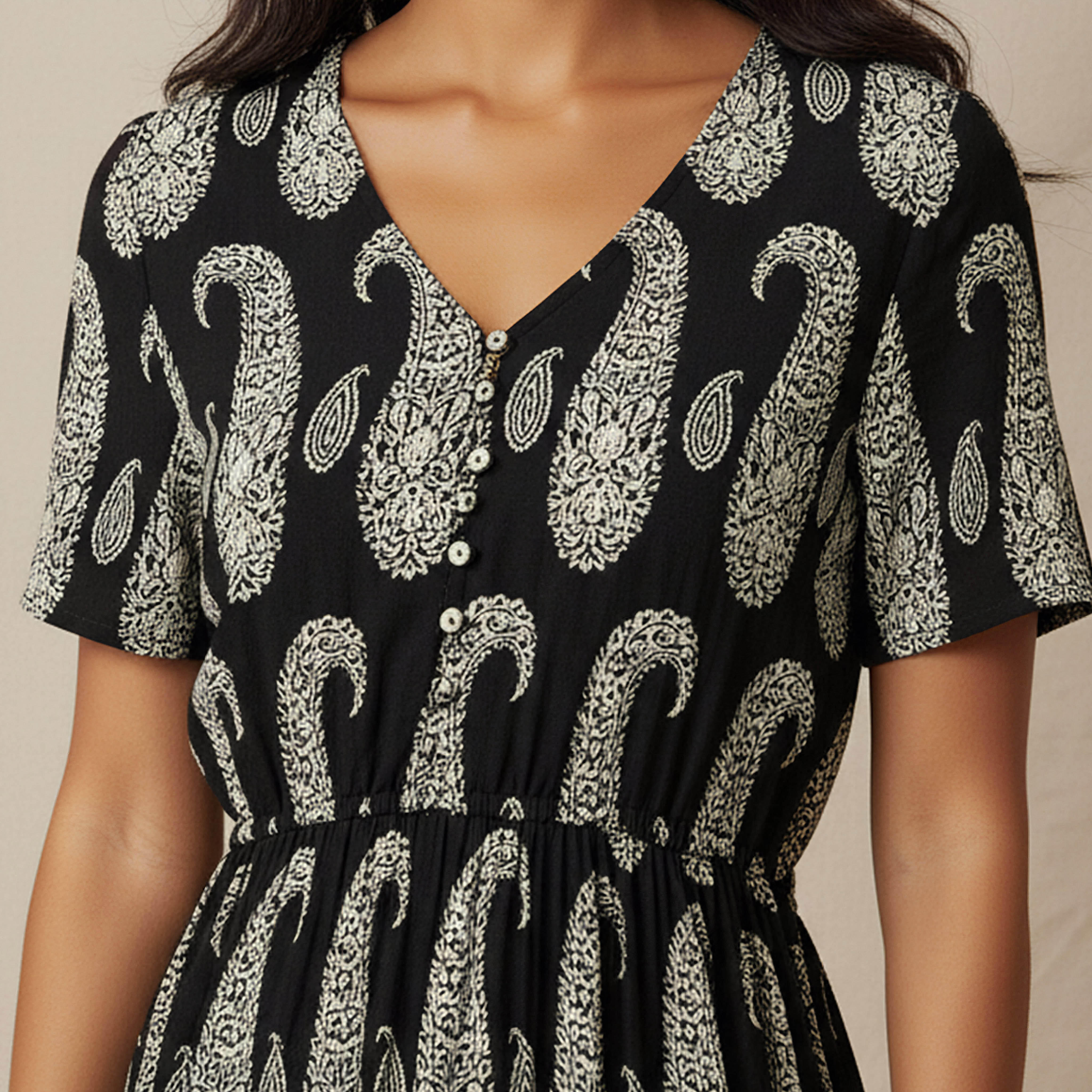 فستان متعدد الطبقات وطبعات بيزلي وأكمام قصيرة-women-clothing-dresses-image-4