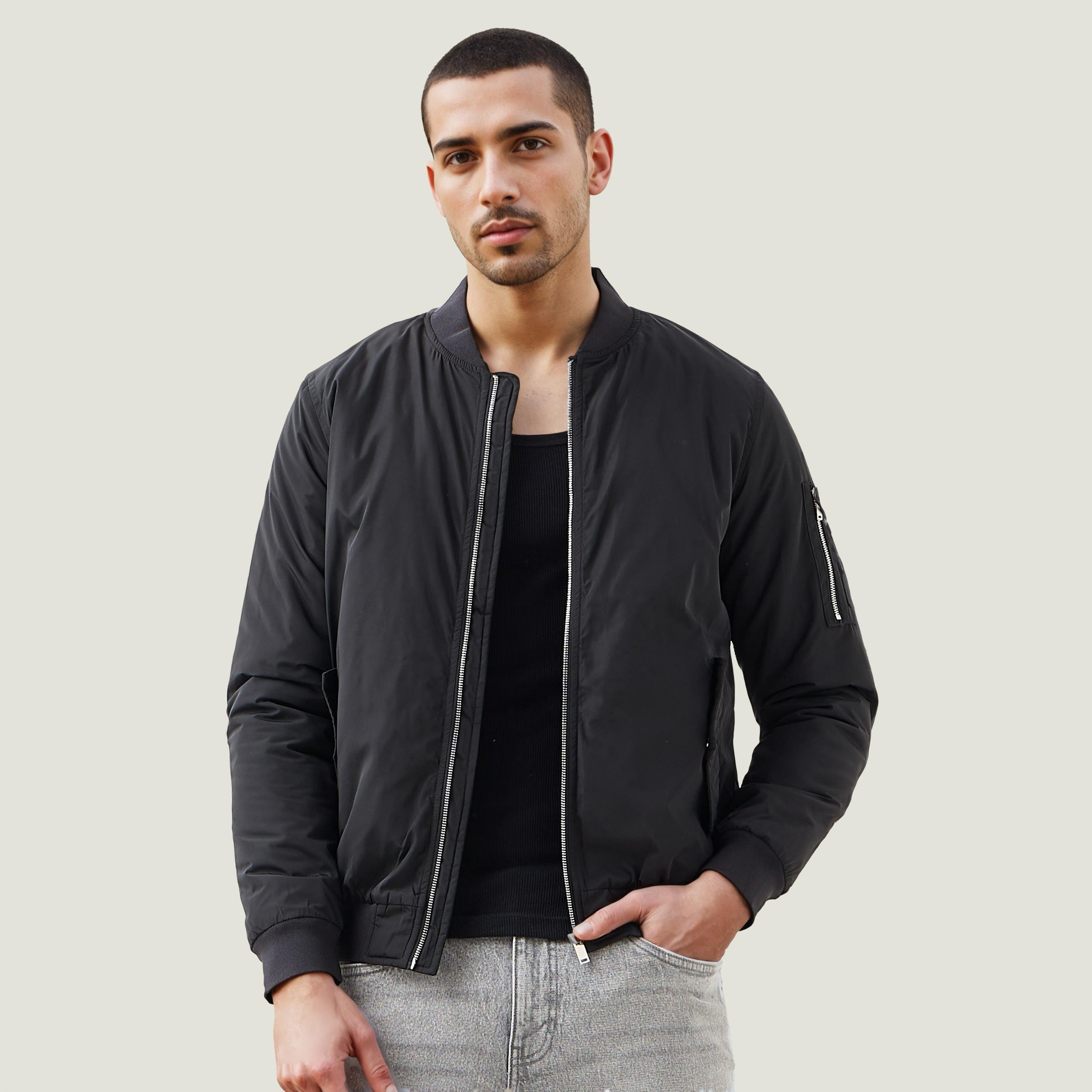 Lightweight Biker Jacket with Zip Pockets-men-clothing-jacketsandblazers-jackets-image-1