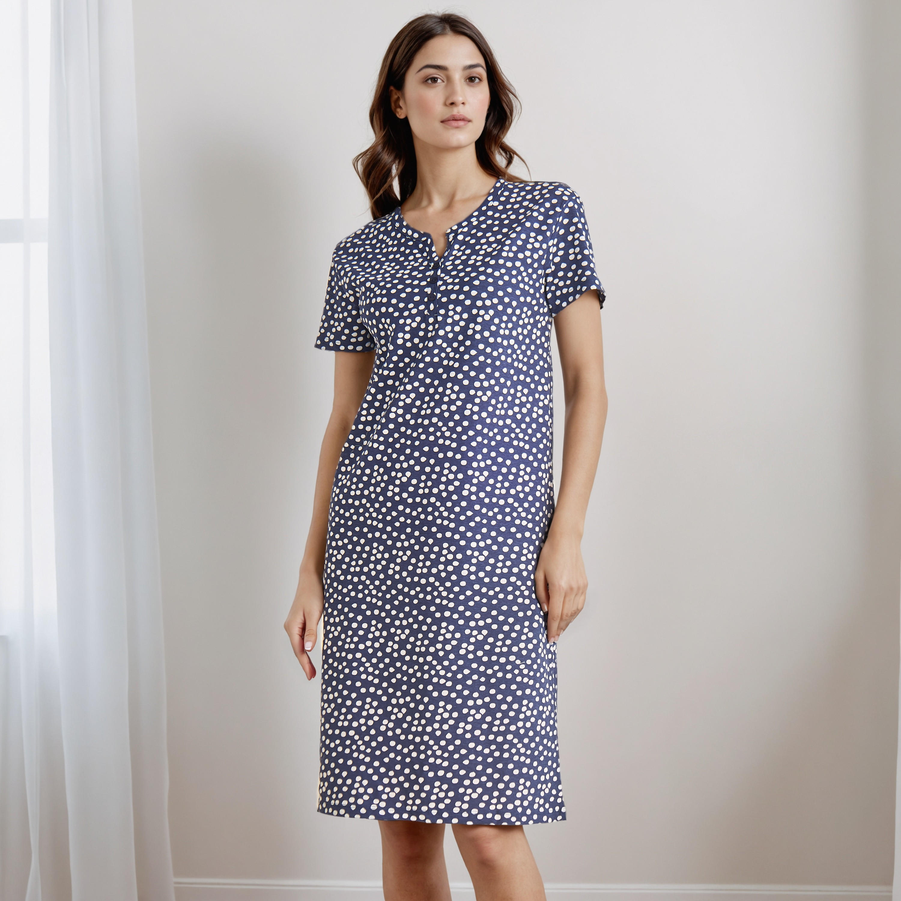 قميص نوم بطول الركبة بياقة مستديرة-women-clothing-nightwear-nighties-image-2