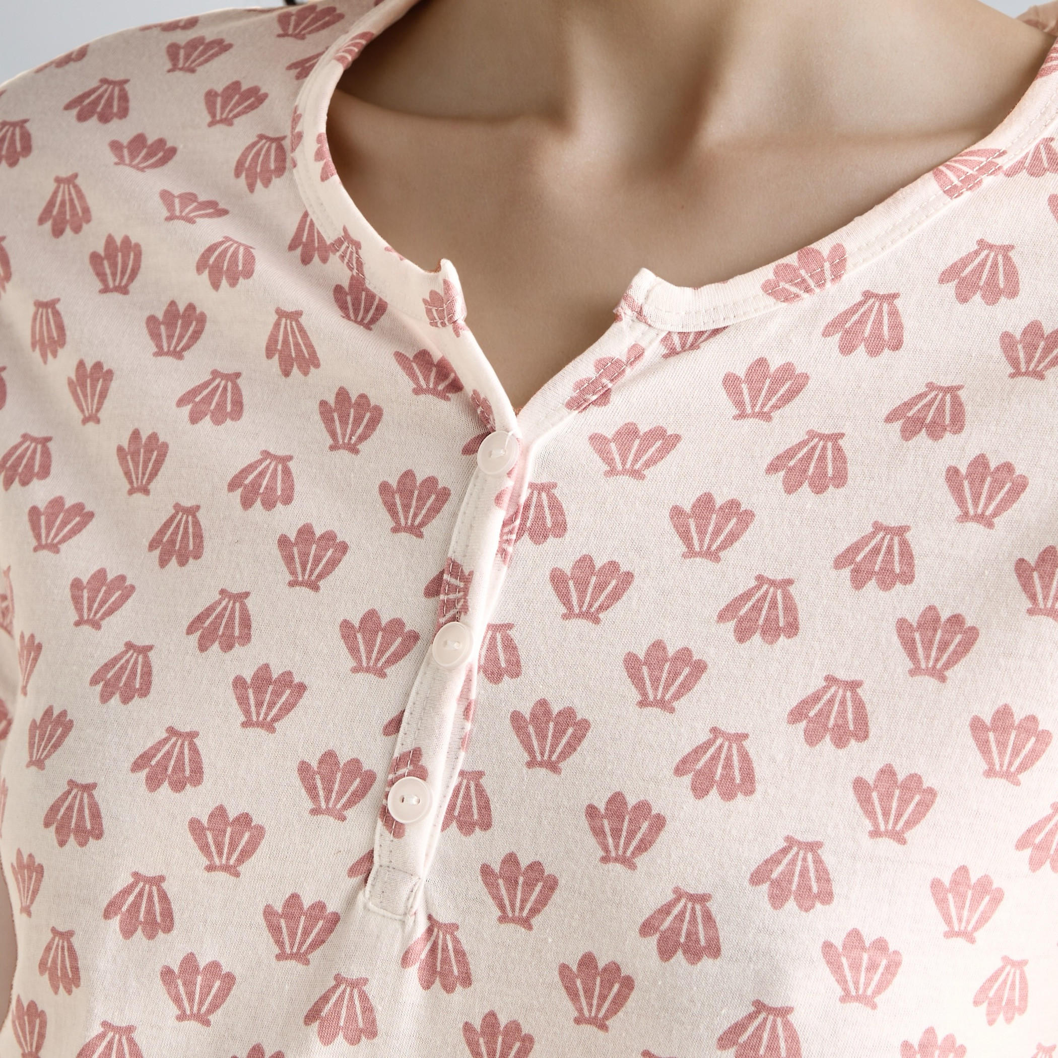 Knee Length Night Dress with Print-women-clothing-nightwear-nighties-image-4