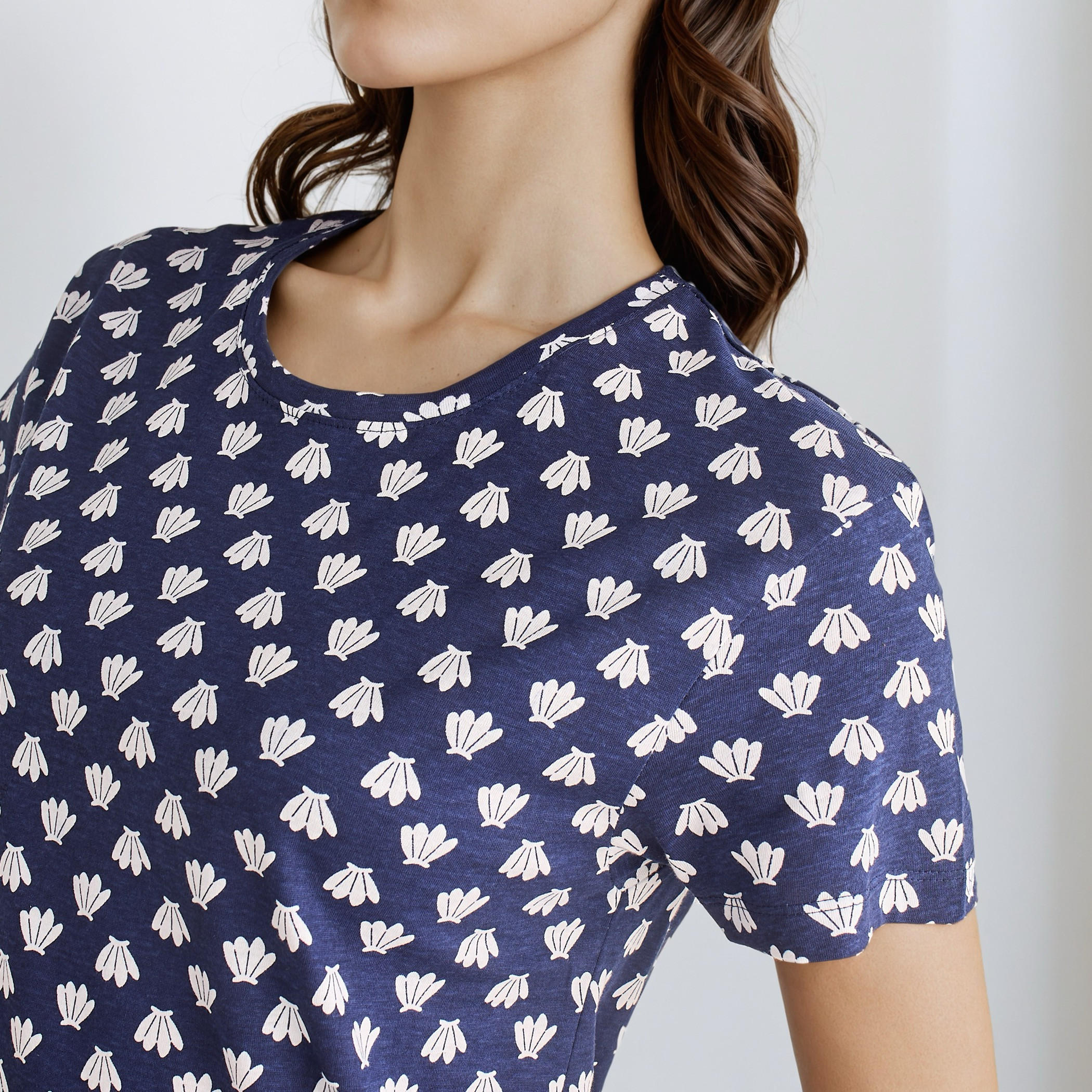 Knee Length Night Dress with Print-women-clothing-nightwear-nighties-image-4