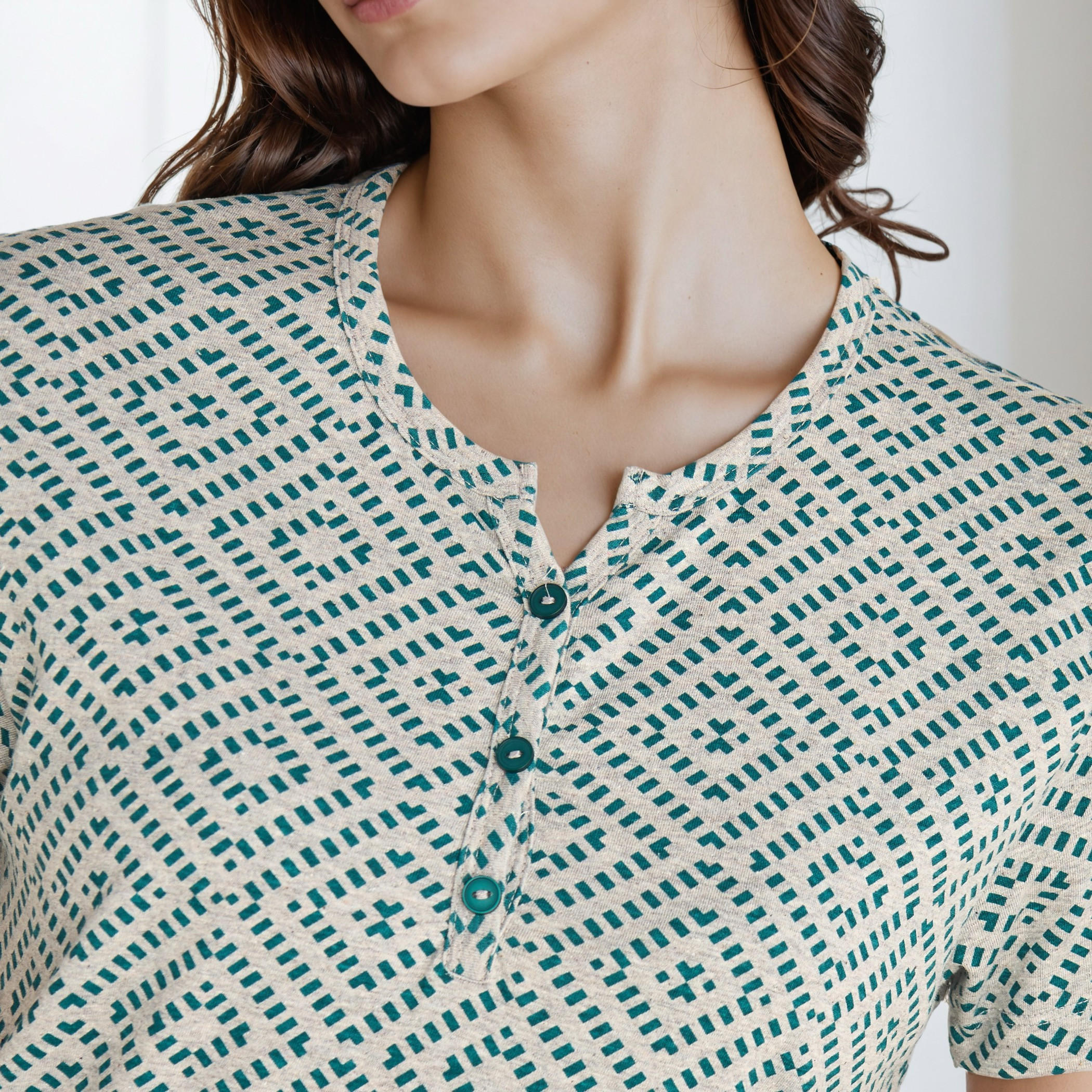Knee Length Night Dress with Print-women-clothing-nightwear-nighties-image-3