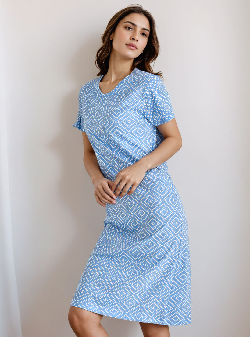 فستان نوم بطول الركبة وطبعات-women-clothing-nightwear-nighties-image-1